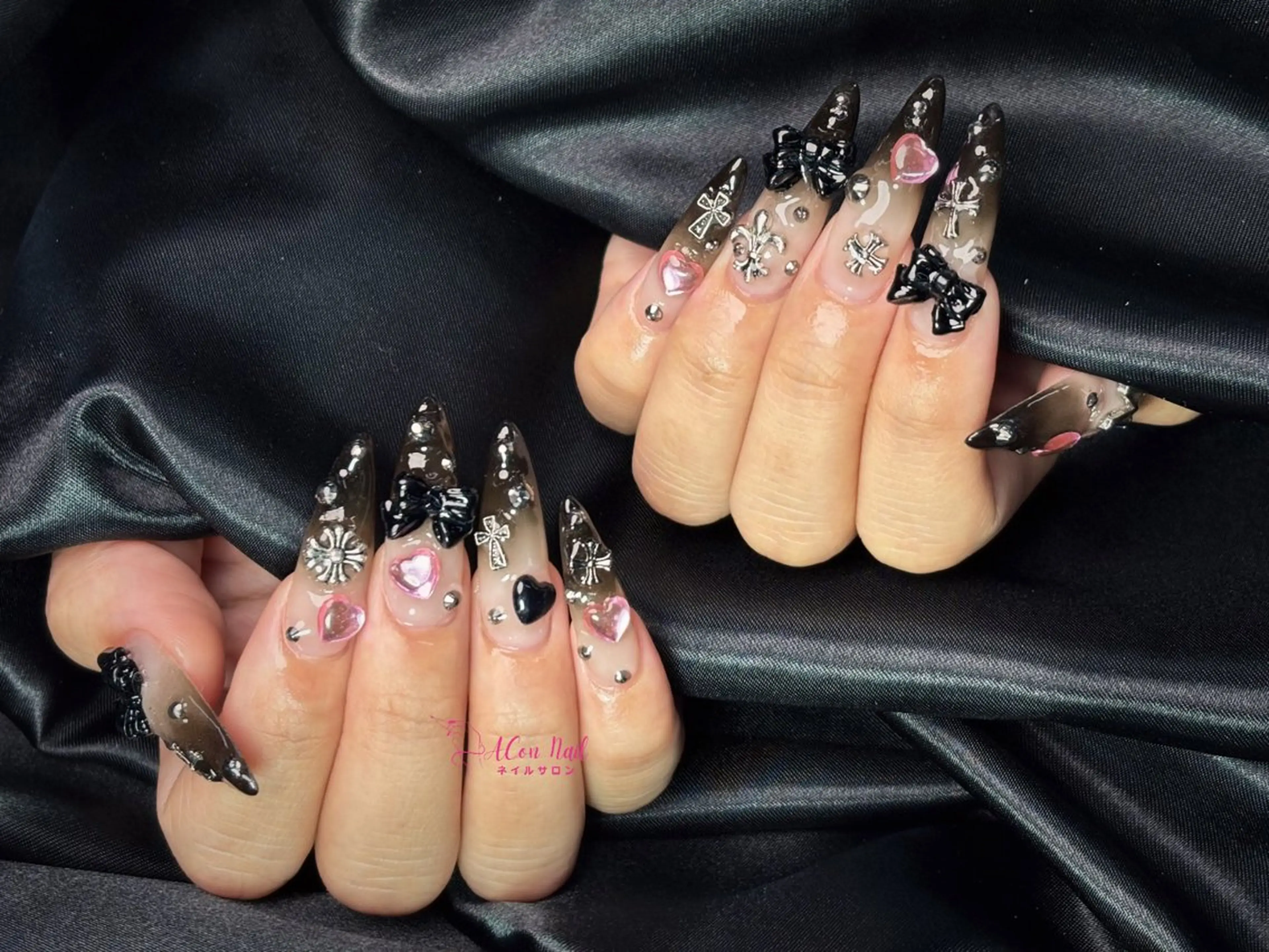ネイル 桜ネイル 長さ出し フラワーネイル フレンチネイル ジェルネイル ハンドネイル AConNailSalon所属・ACon NailSalonのネイルデザイン