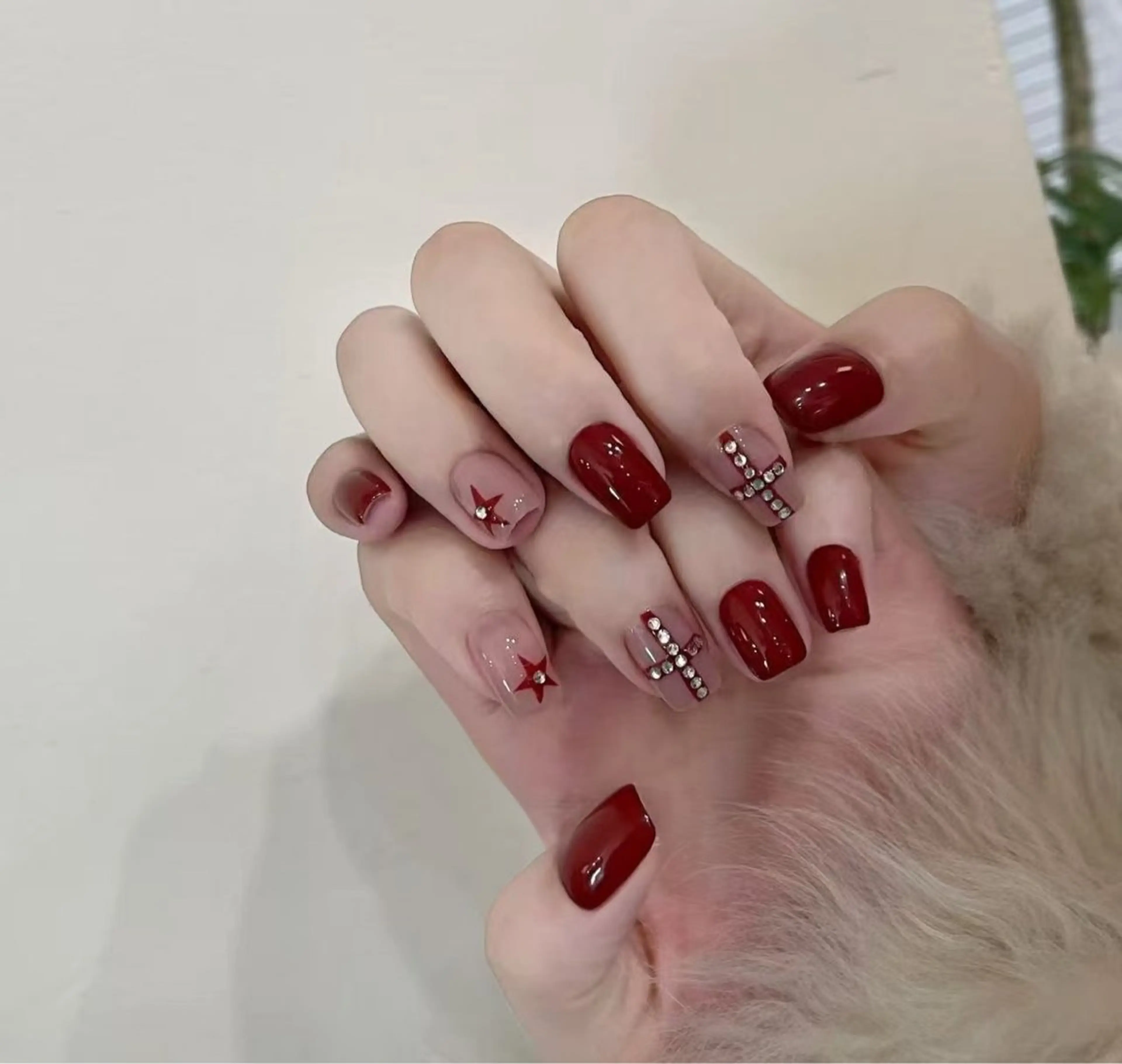 ネイル フラワーネイル フレンチネイル ジェルネイル ガラスフレンチ ハート ハンドネイル BabyYouMi ねねのネイルデザイン