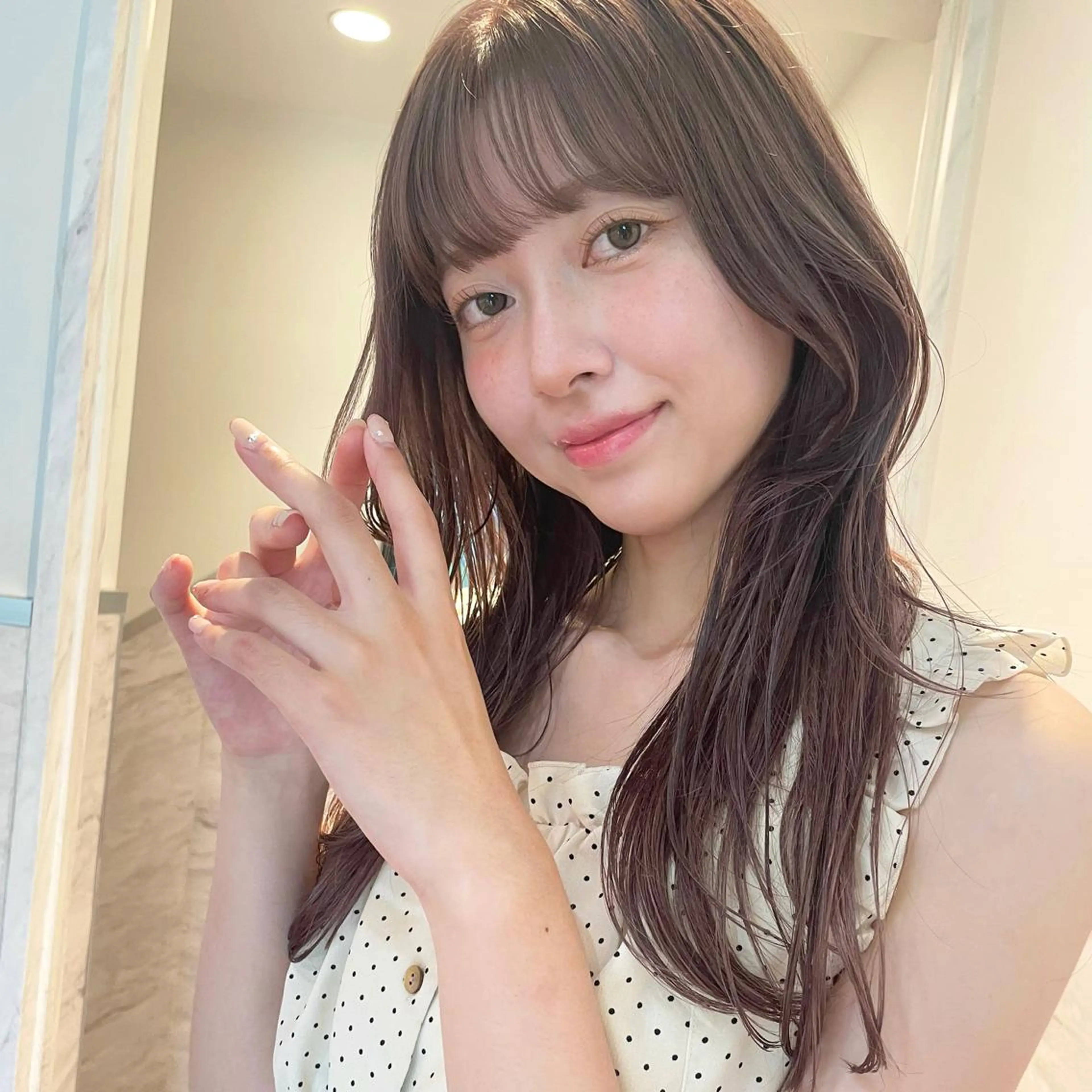 セミロング カラー グレージュ パープルカラー パープルグレージュ 🫧透明感ヘア🫧 🧸竹花　彩希🧸のヘアスタイル