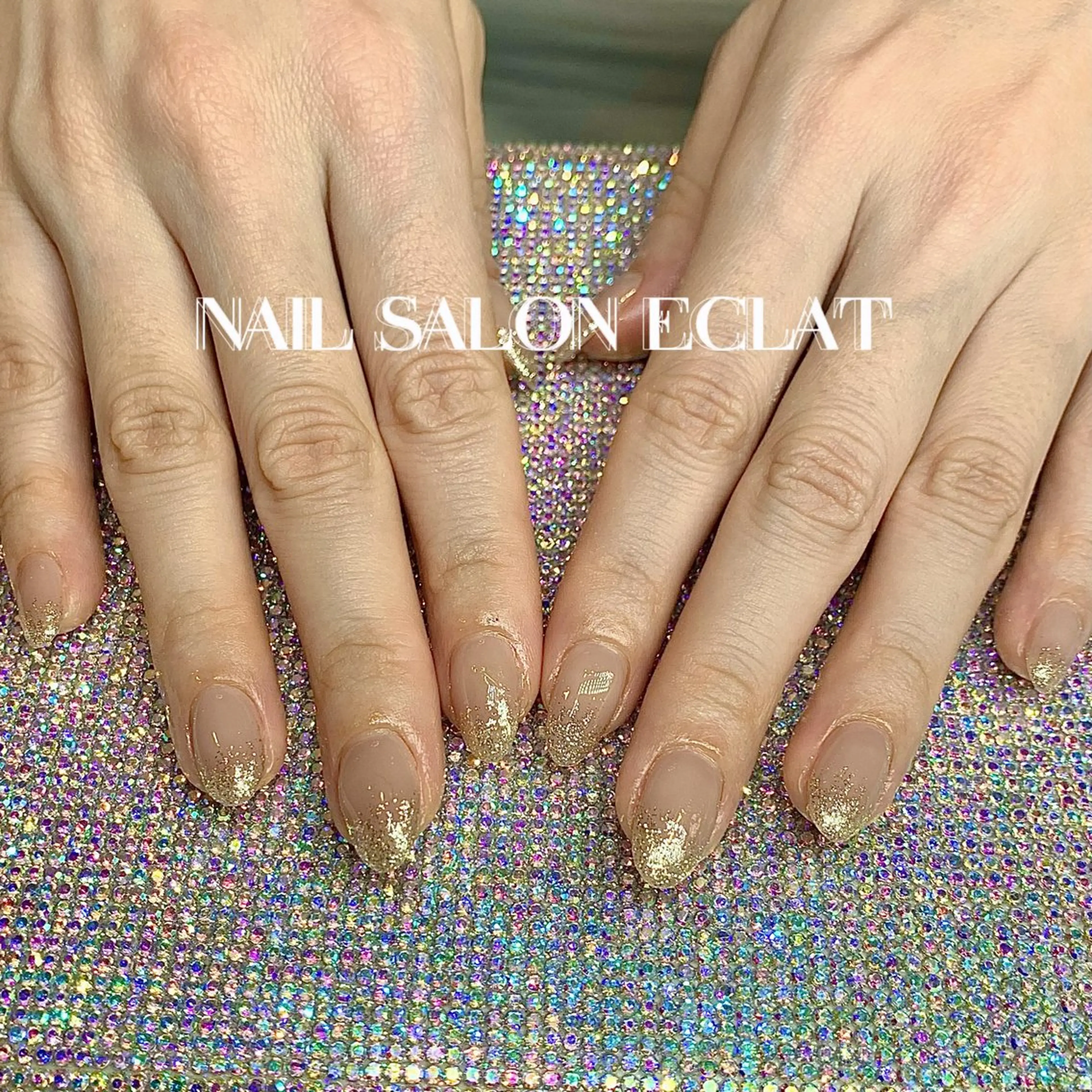 ネイル グラデーション ラメ(グリッター) ラメグラデーション ハンドネイル ネイルサロン Eclat溝ノ口店のネイルデザイン