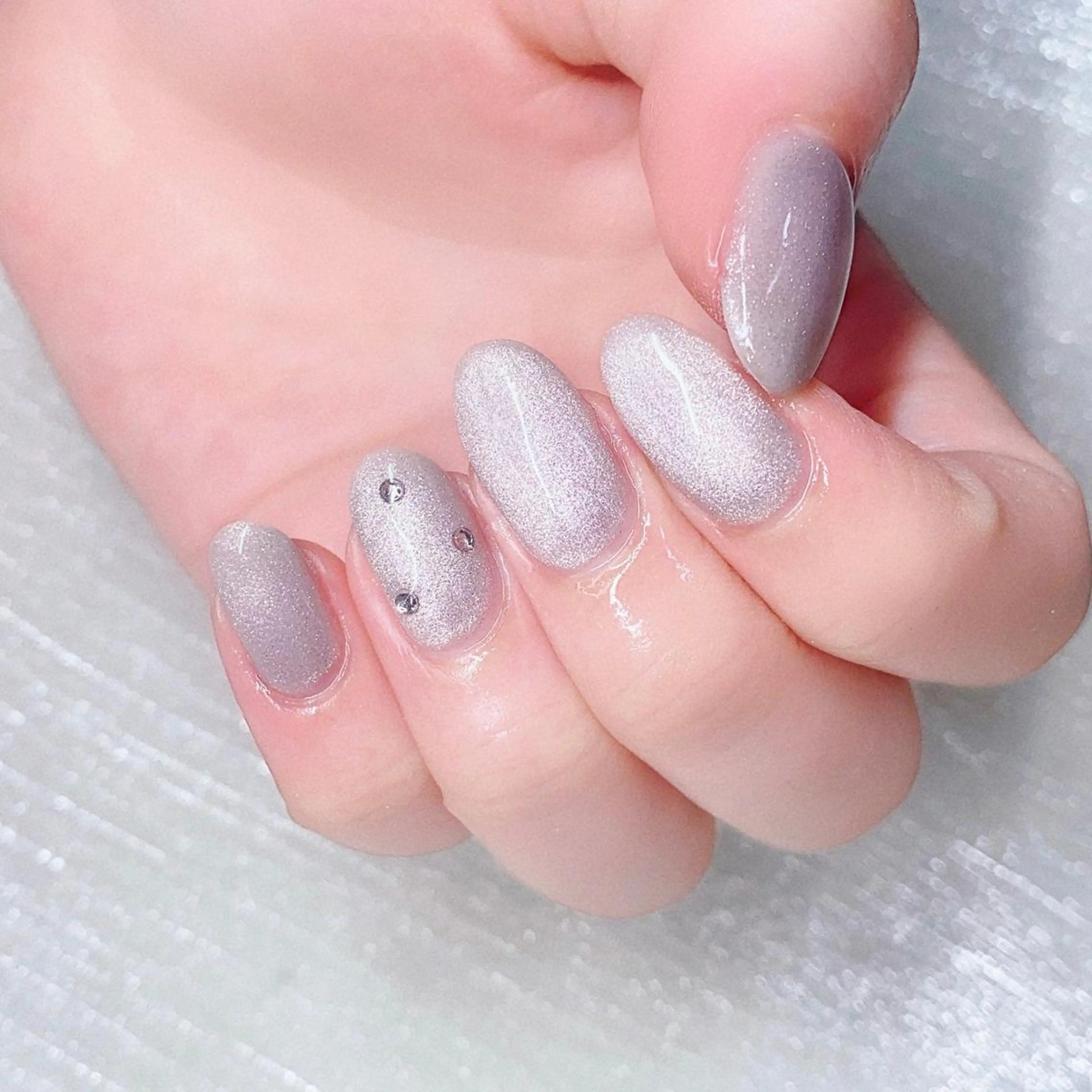 ネイル 長さ出し ストーンネイル ハンドネイル Nailist SUZU所属・Nailist suzuのネイルデザイン