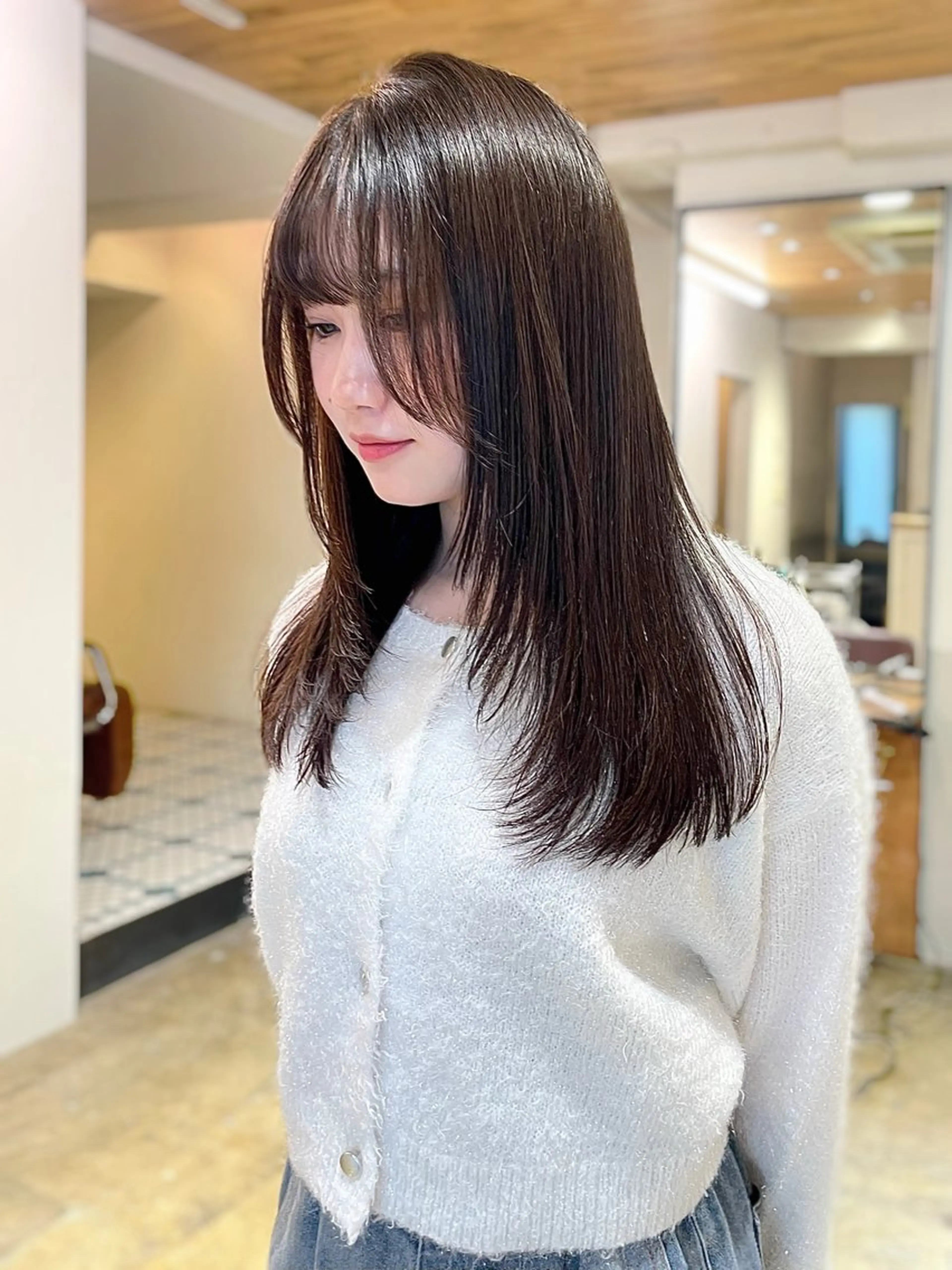 セミロング レイヤー/透明感 カラー/Tamakiのヘアスタイル