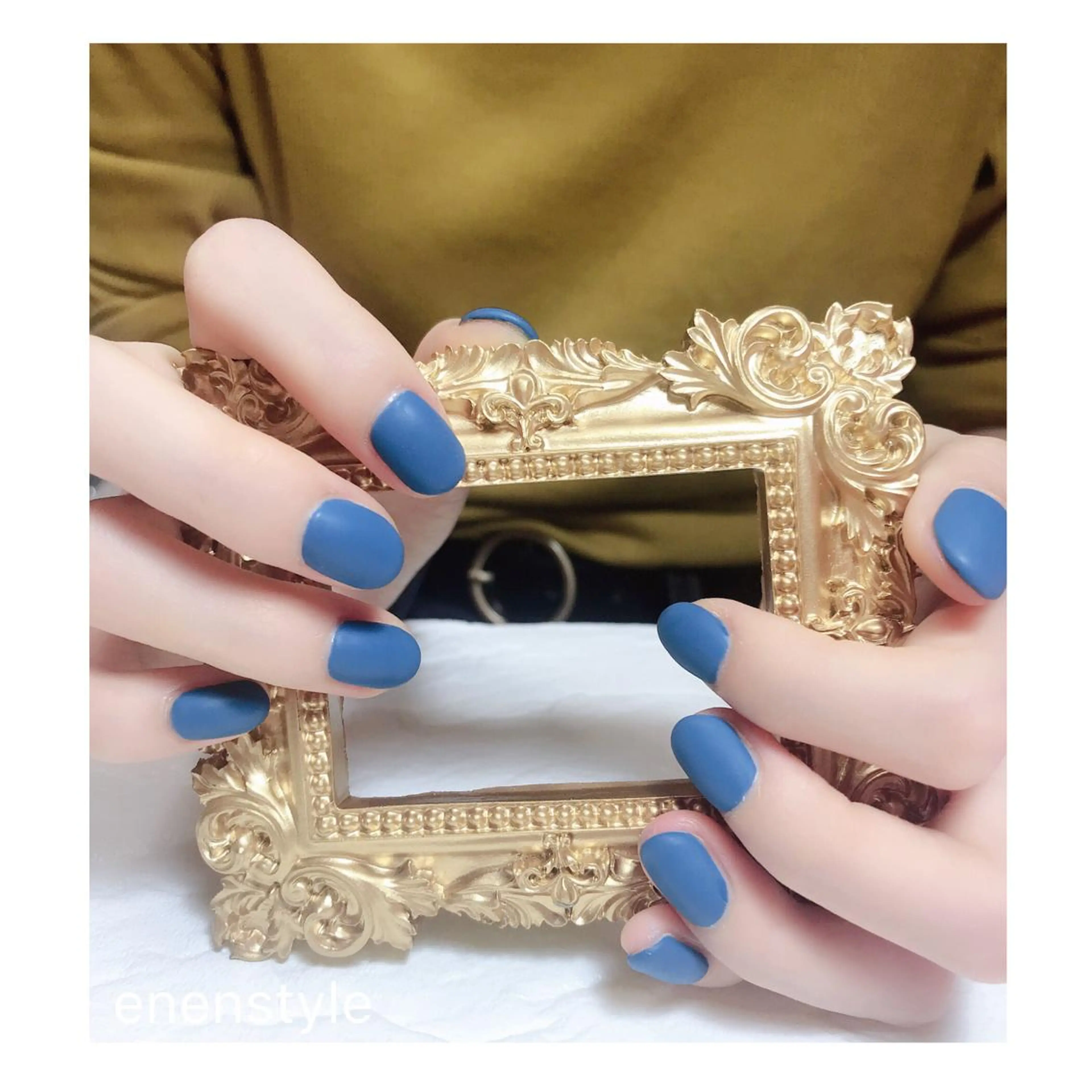 ショート ネイル ジェルネイル マットネイル ネイビー ニュアンスネイル オフィスネイル 👑enen style👑のネイルデザイン