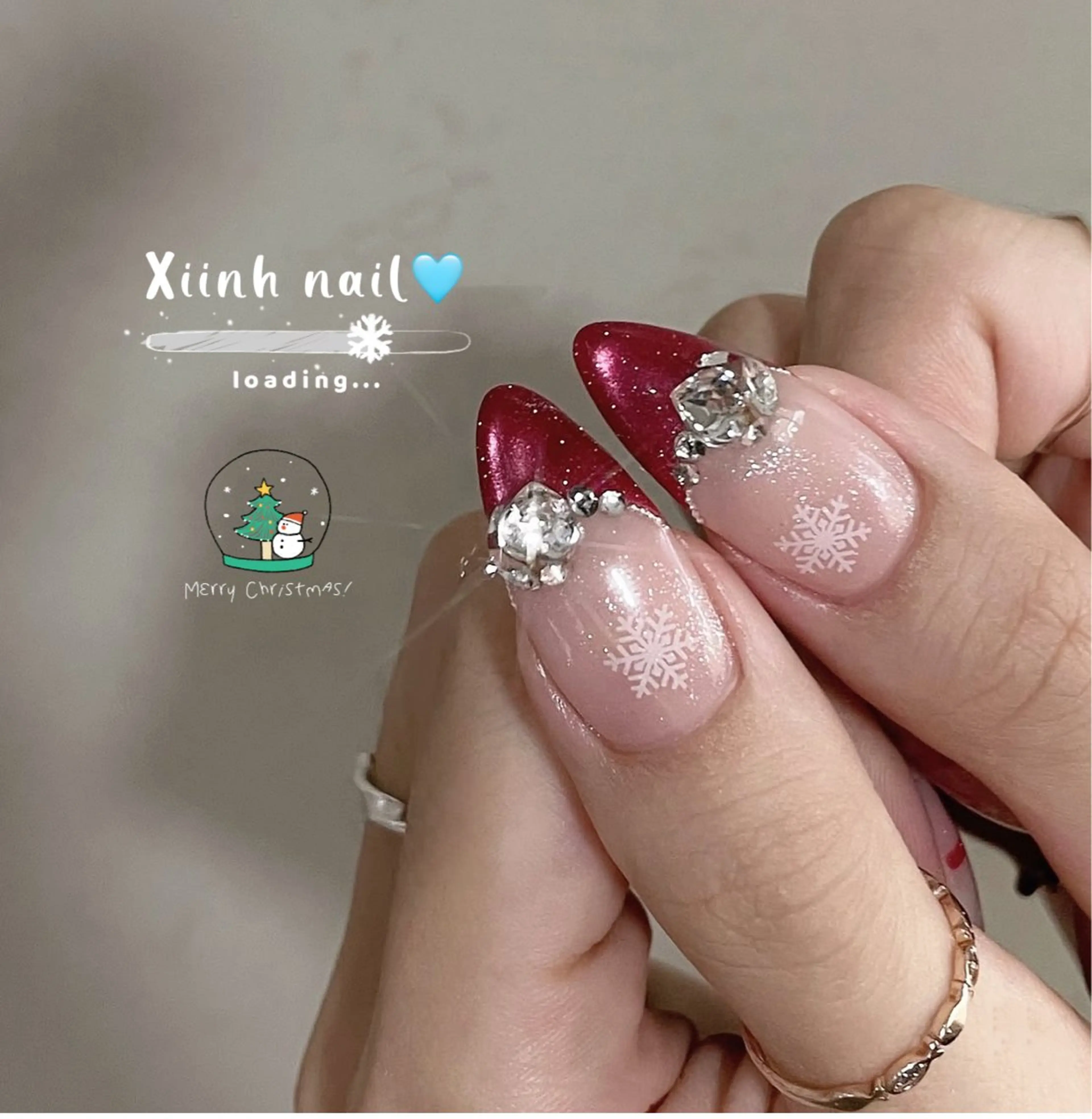 ネイル ブラウン チークネイル 桜ネイル 長さ出し フットネイル ハンドネイル XIINH NAIL SALONのネイルデザイン