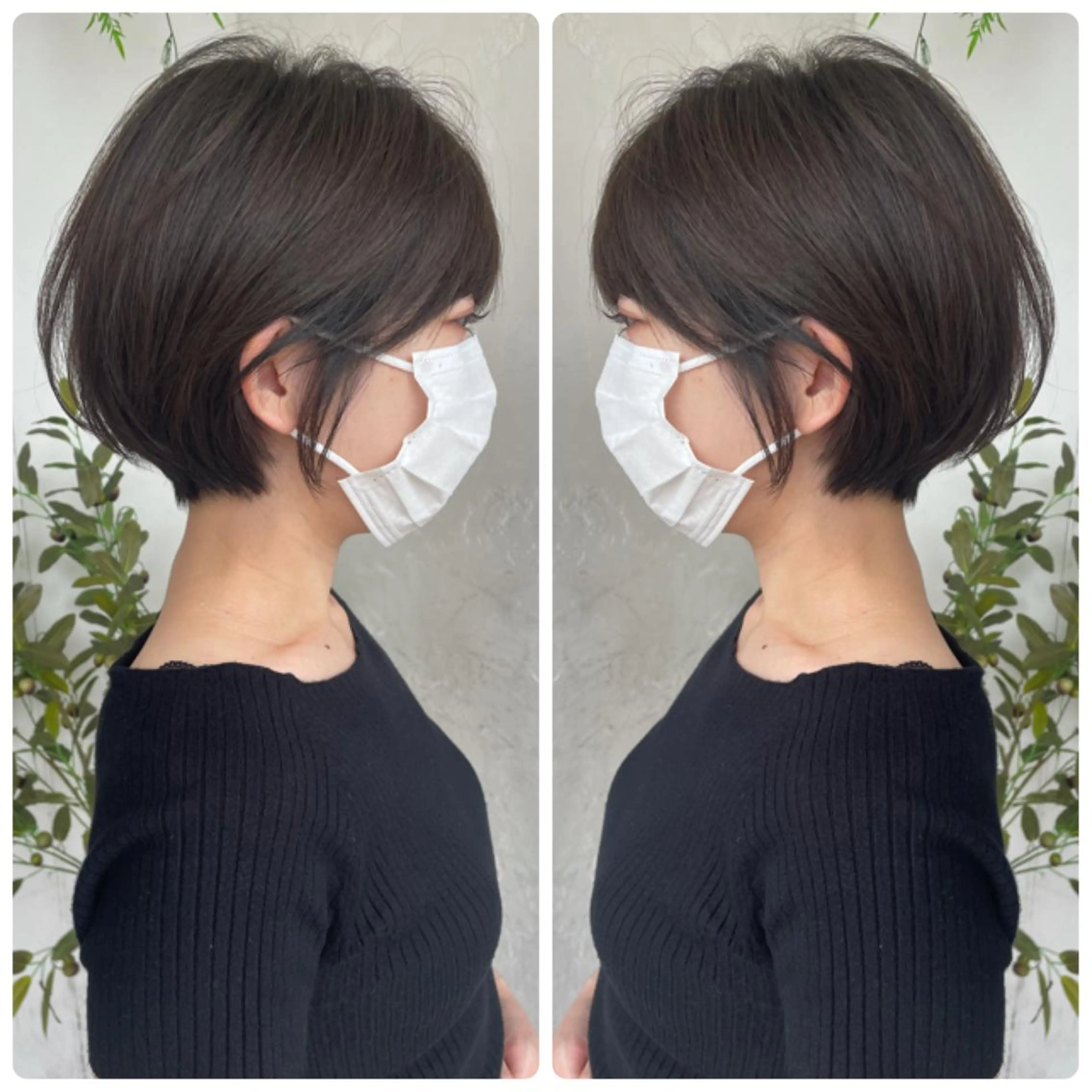 ショート カラー ショートボブ ハンサムショート 丸みショート デザインカラー ハイライトカラー カット ヘアカラー トリートメント 京都大人女性ショート 徒歩1分/秋山のヘアスタイル