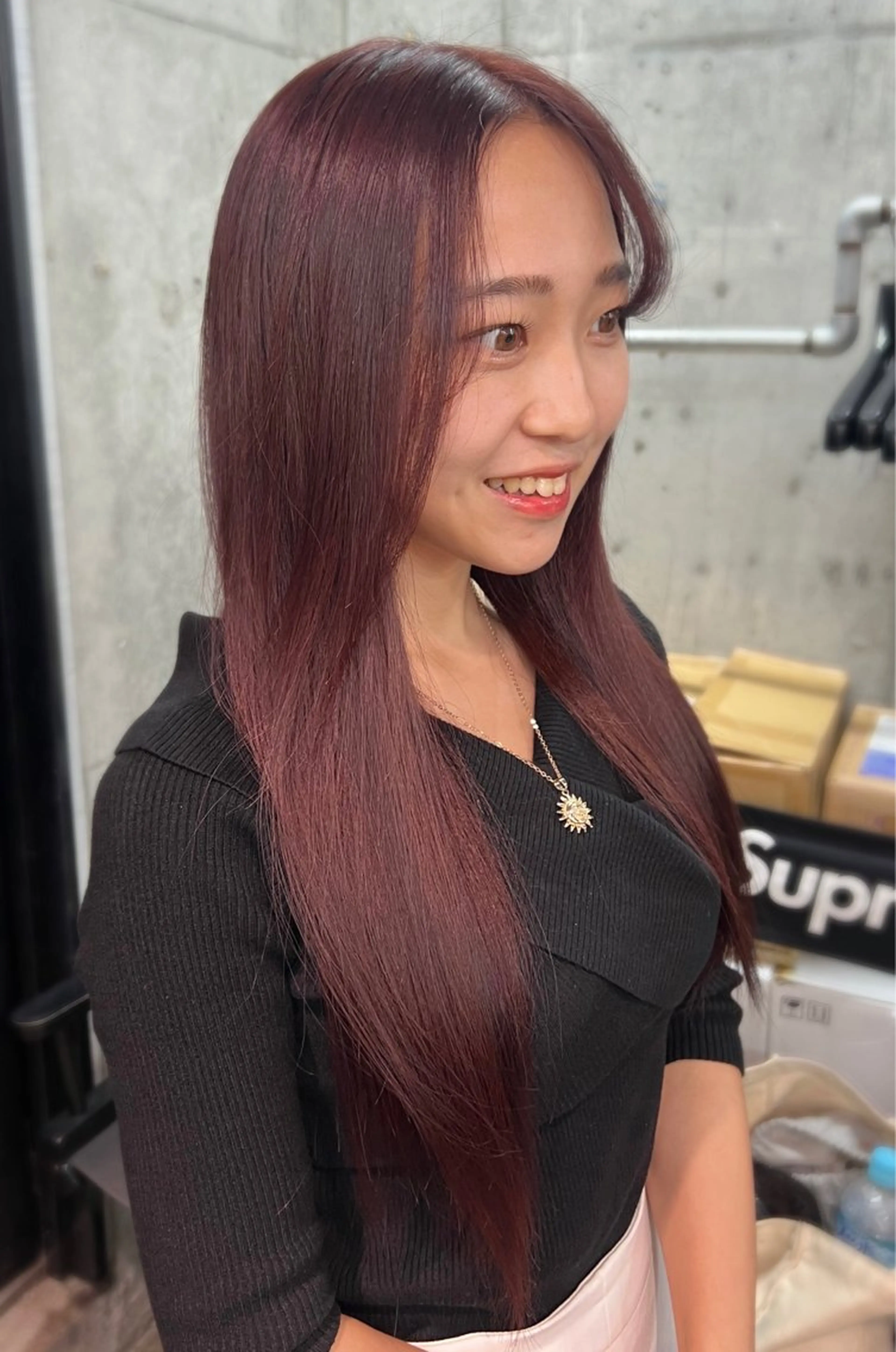 ロング カラー ブリーチ ブリーチなしカラー レッドカラー ヘアカラー トリートメント 透明感カラー ✨ 韓国艶髪💗菅原のヘアスタイル