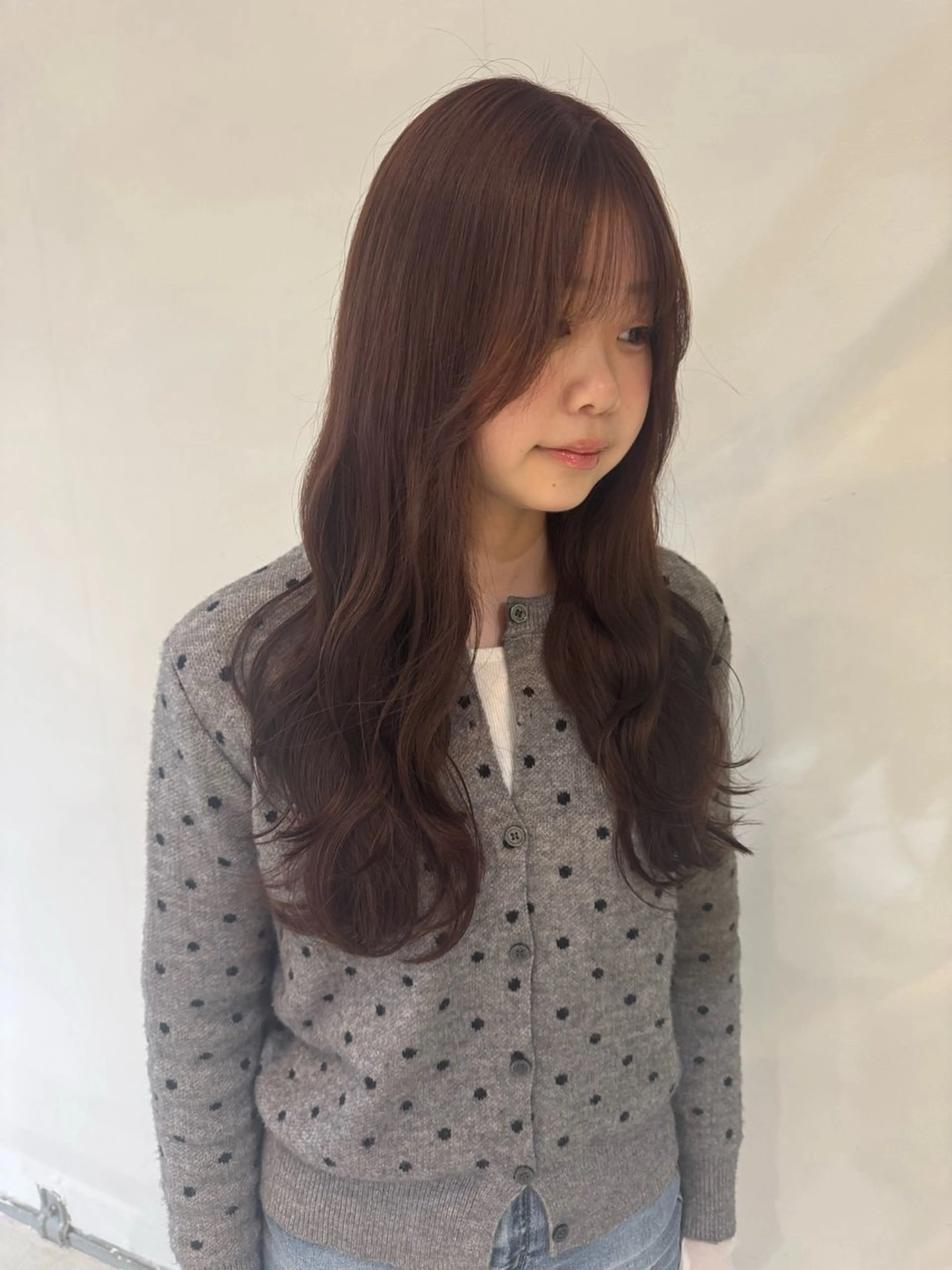 ロング ピンクブラウン トリートメント 塩崎 聖奈のヘアスタイル