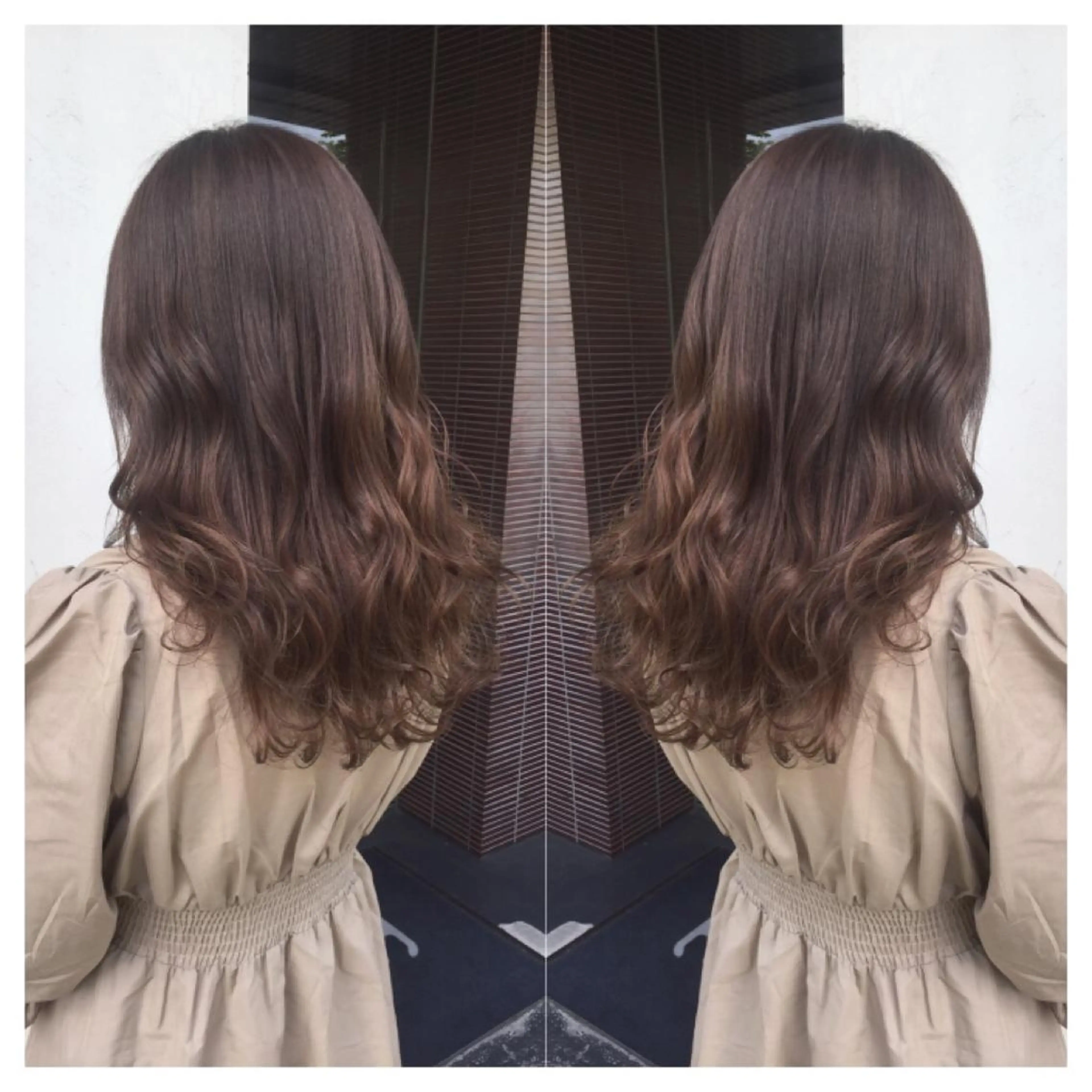 セミロング カラー グレージュ ハイトーンカラー ハイトーングレージュ 髪質改善/痛ませ ないカラー/西村航大のヘアスタイル