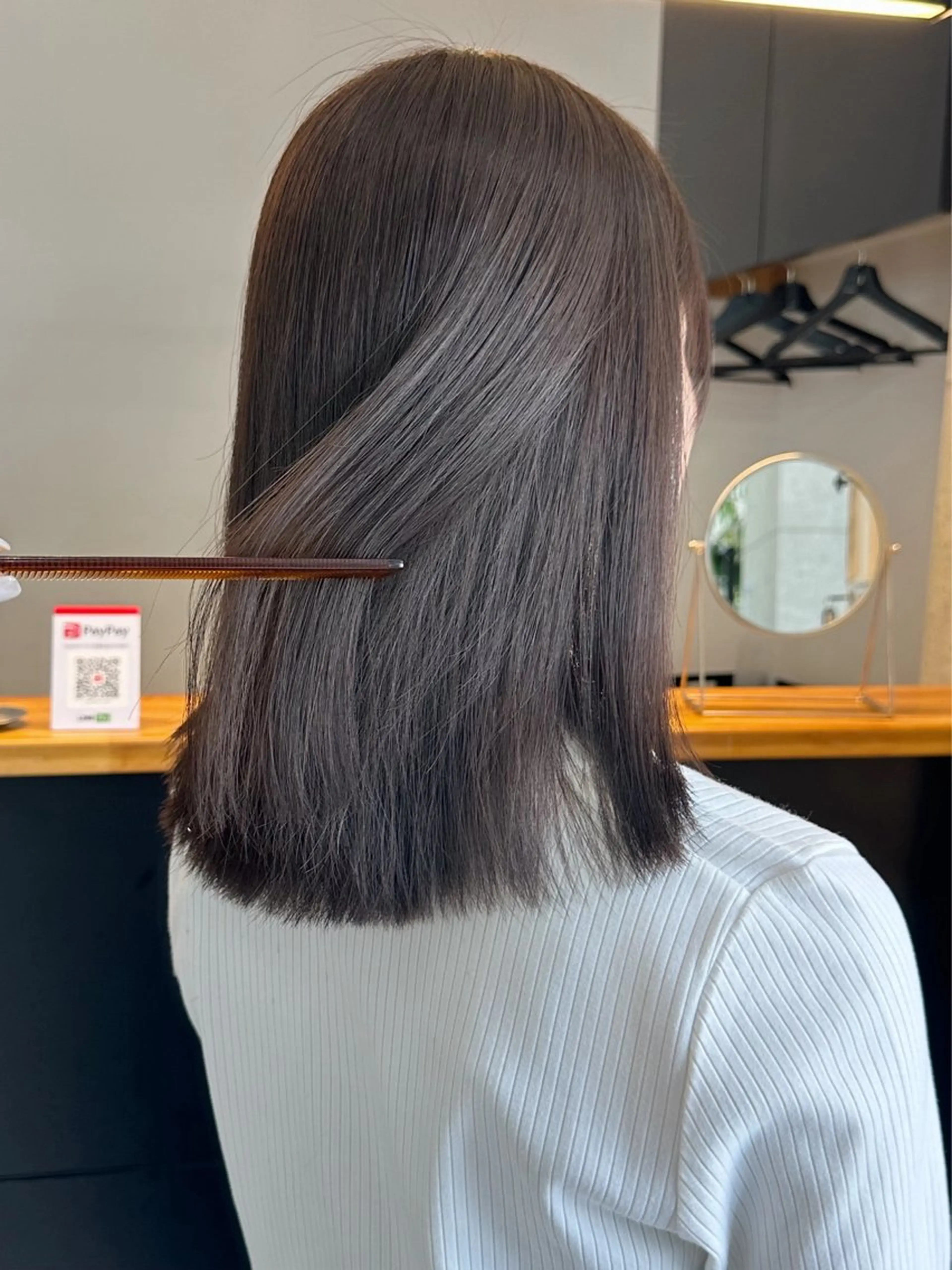 ミディアム カラー ラベンダーカラー ラベンダーグレー 縮毛矯正 カット ヘアカラー 縮毛矯正 トリートメント GiseL宗像所属・GiseL宗像 HiROEのヘアスタイル