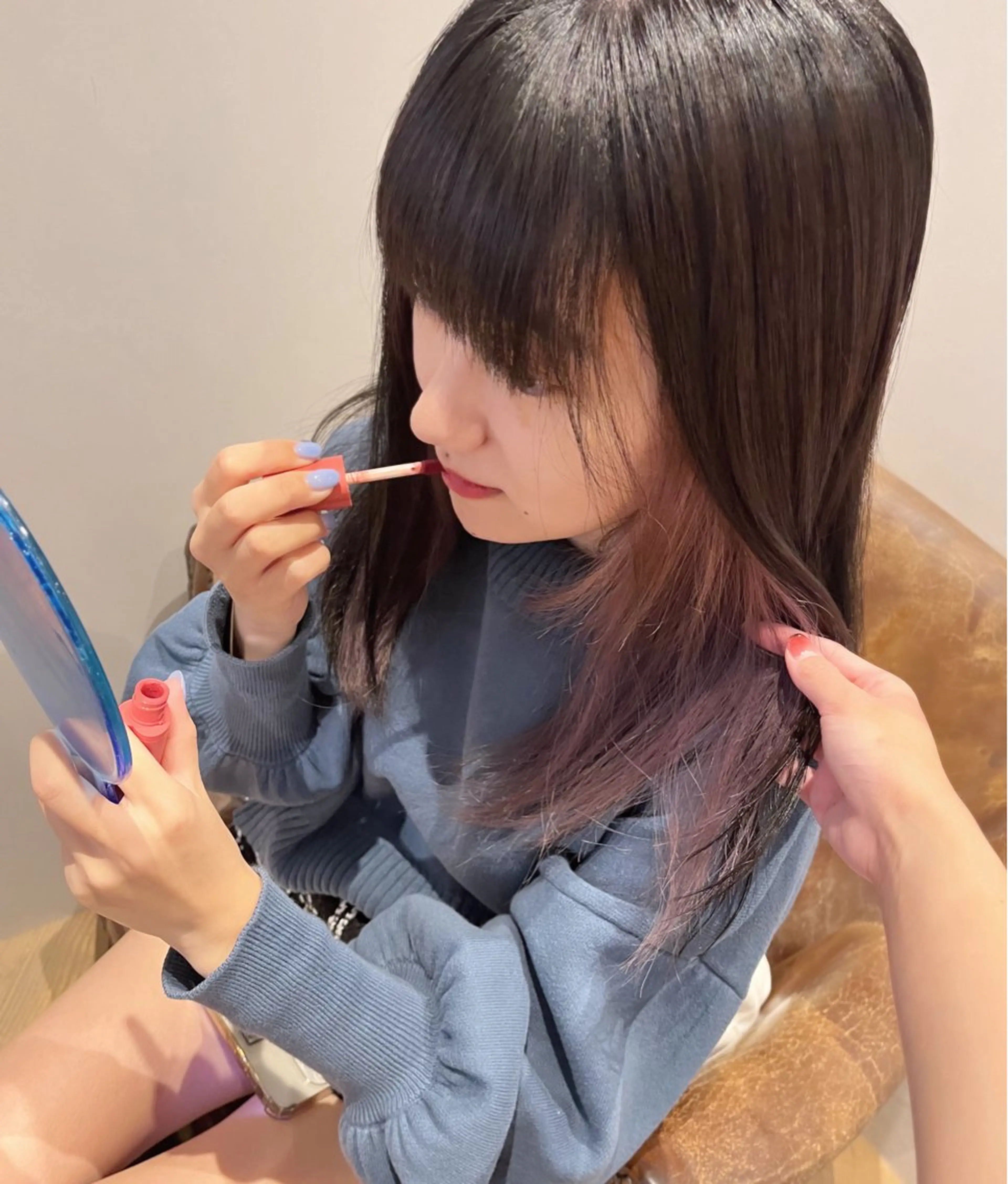 ロング カラー イヤリングカラー ヘアカラー トリートメント 中津/梅田/赤み消し /髪質改善/愛芽のヘアスタイル