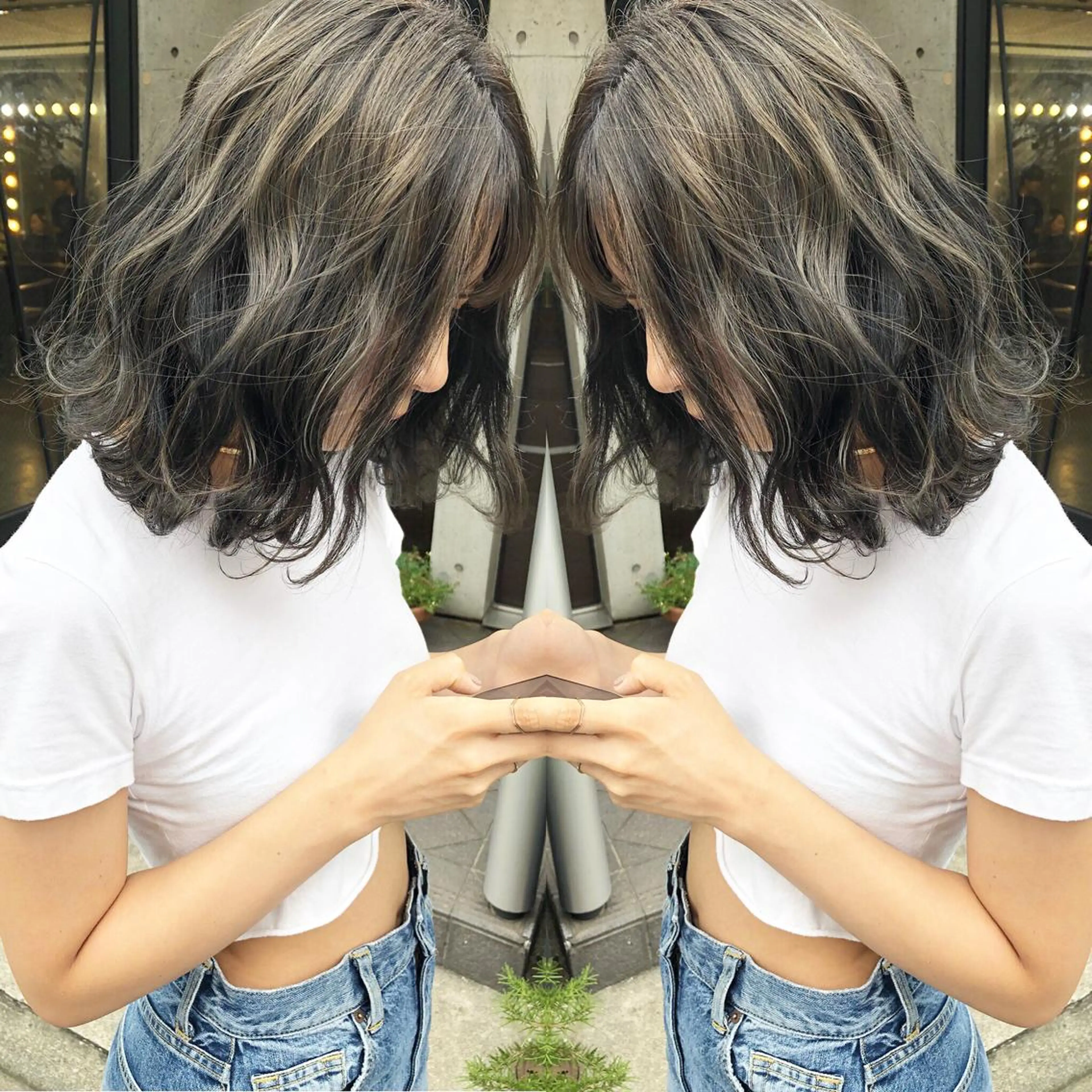 ショート カラー パーマ ヘアアレンジ メンズ キッズ ネイル マツエク・マツパ アッシュ パープルカラー パープルアッシュ パープル カット ヘアカラー トリートメント ヘッドスパ 韓国風×透明感カラー 髪質改善オタベシンヤのヘアスタイル