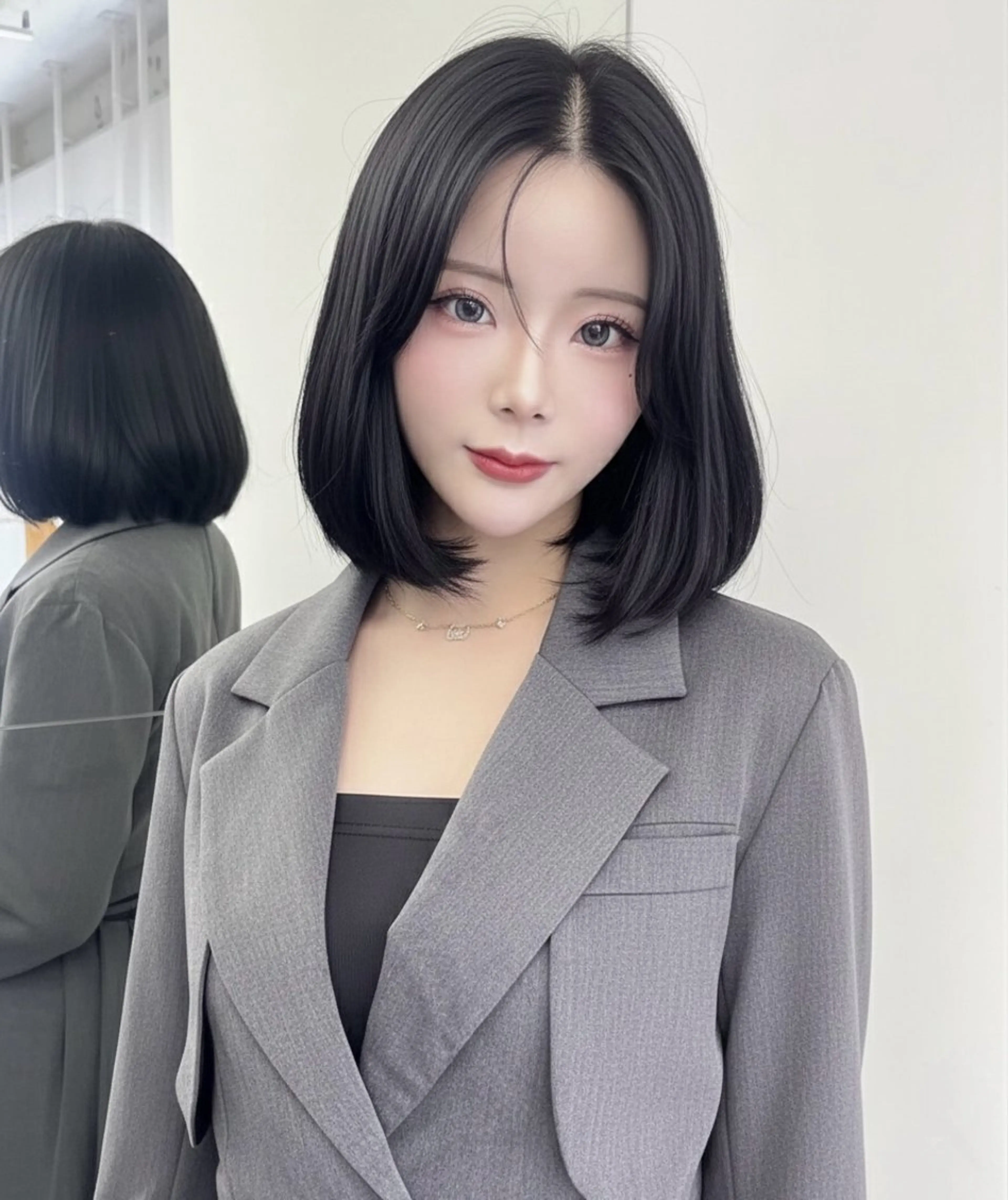 ミディアム カラー カット ヘアカラー トリートメント レイヤー\髪質改善\ ボブ特化\たかひろのヘアスタイル