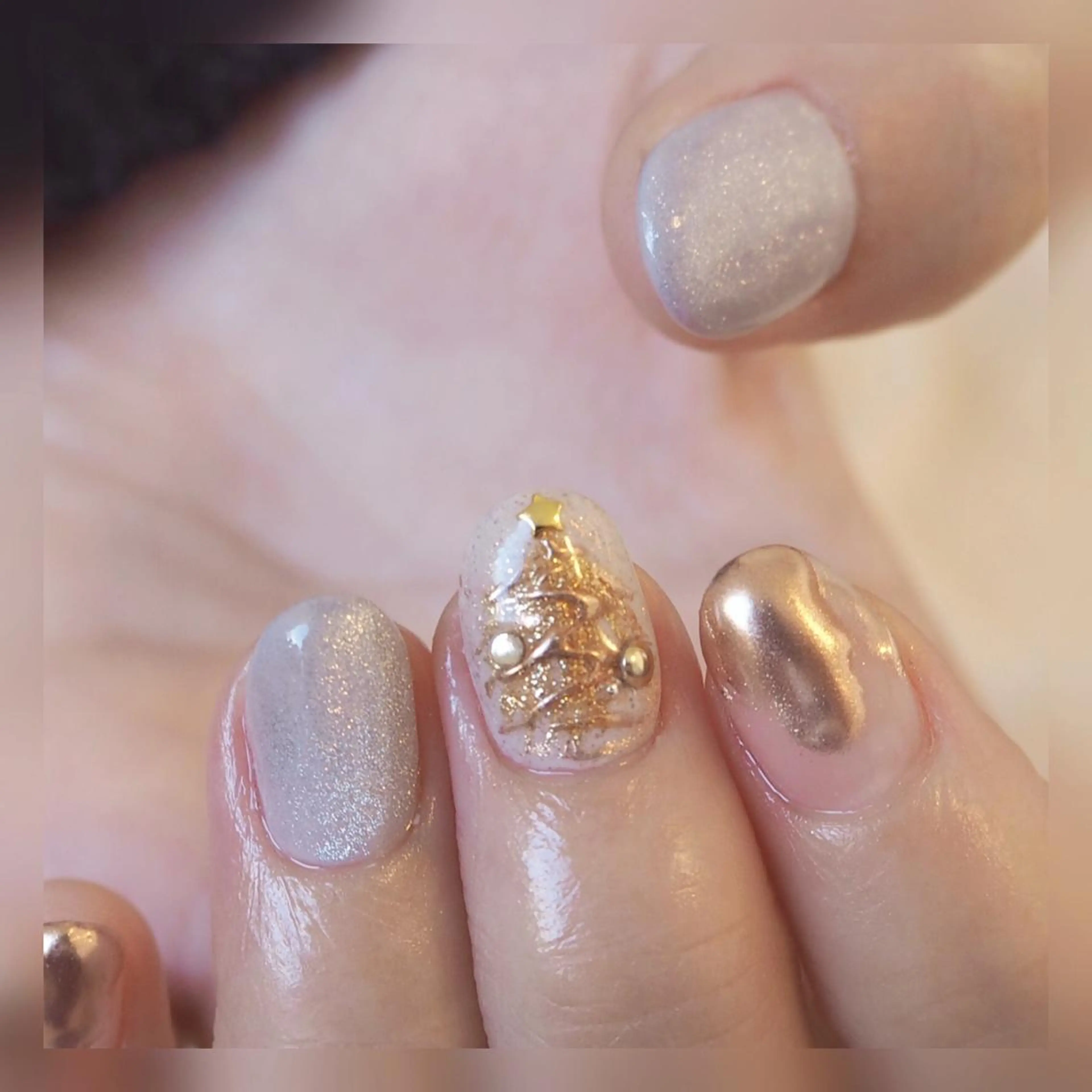 ネイル ミラーネイル ニュアンスネイル おうちのネイルサロン　konpeiTou〜こんぺいとう〜所属・おうちのネイルサロン KonpeiTouのネイルデザイン