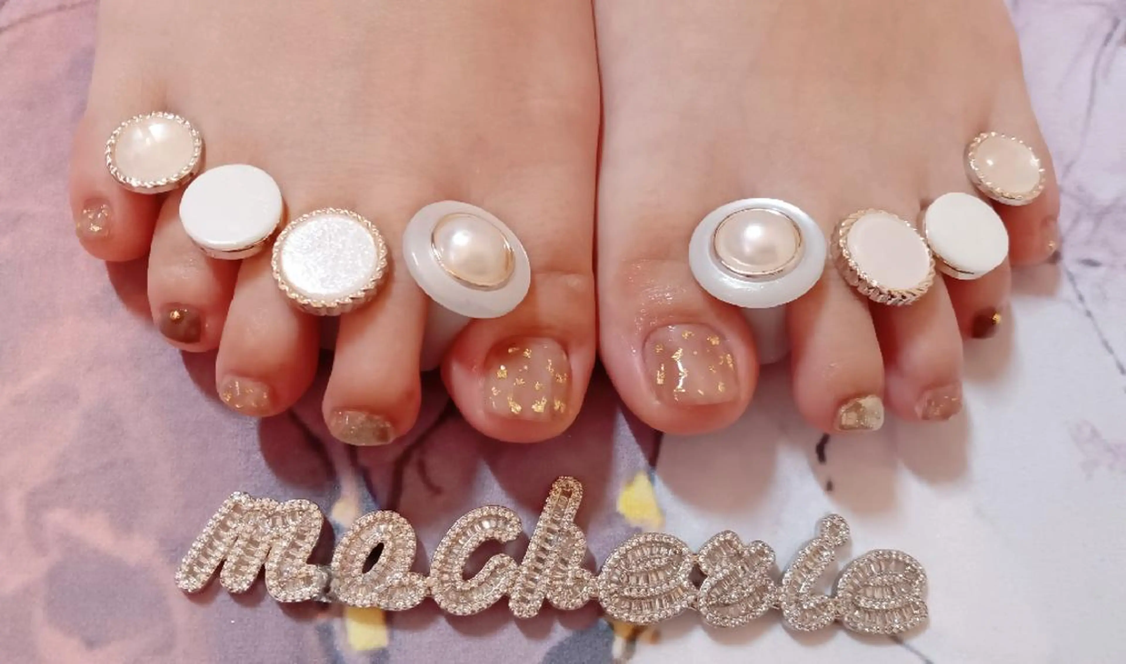 ネイル ブラウン フットネイル フットネイル Nail Salon macherieのネイルデザイン