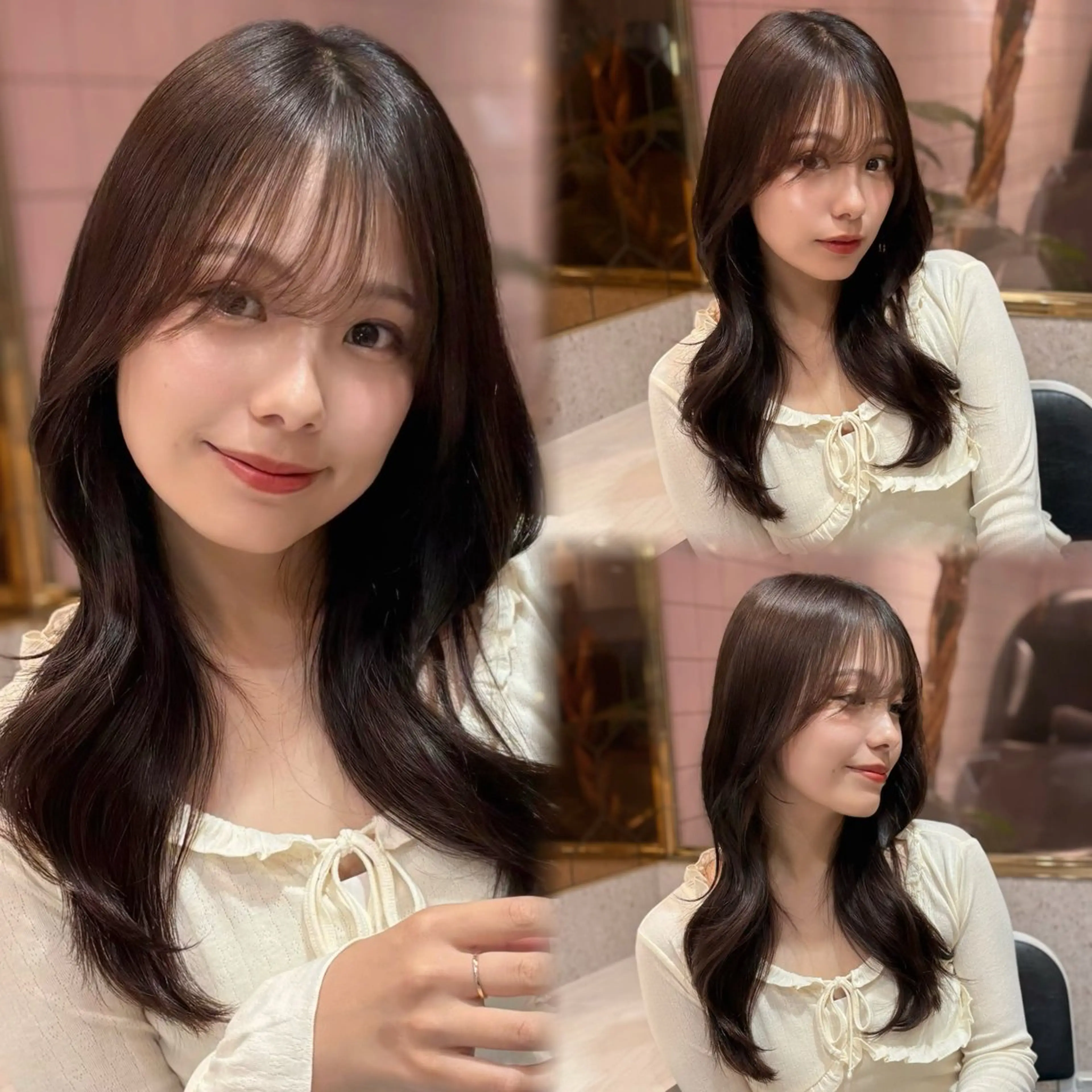 ロング カラー パーマ ヘアアレンジ メンズ キッズ カット ヘアカラー トリートメント 新宿/小顔レイヤー/ 顔まわり/西慶太朗のヘアスタイル