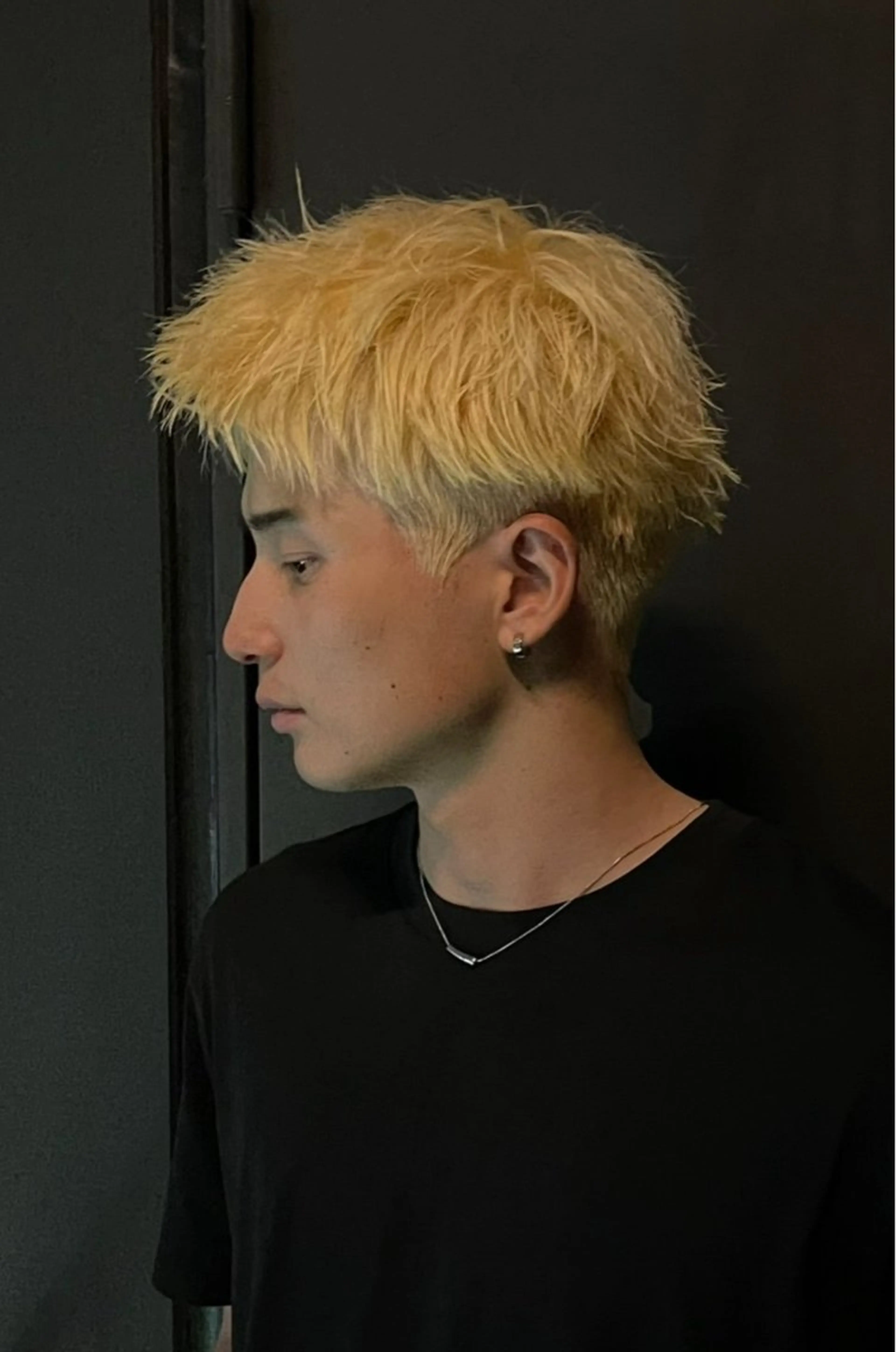 ショート カラー パーマ メンズ キッズ メンズブリーチ ブリーチ 栄💗メンズパーマ｜ ハイトーン｜haruのヘアスタイル