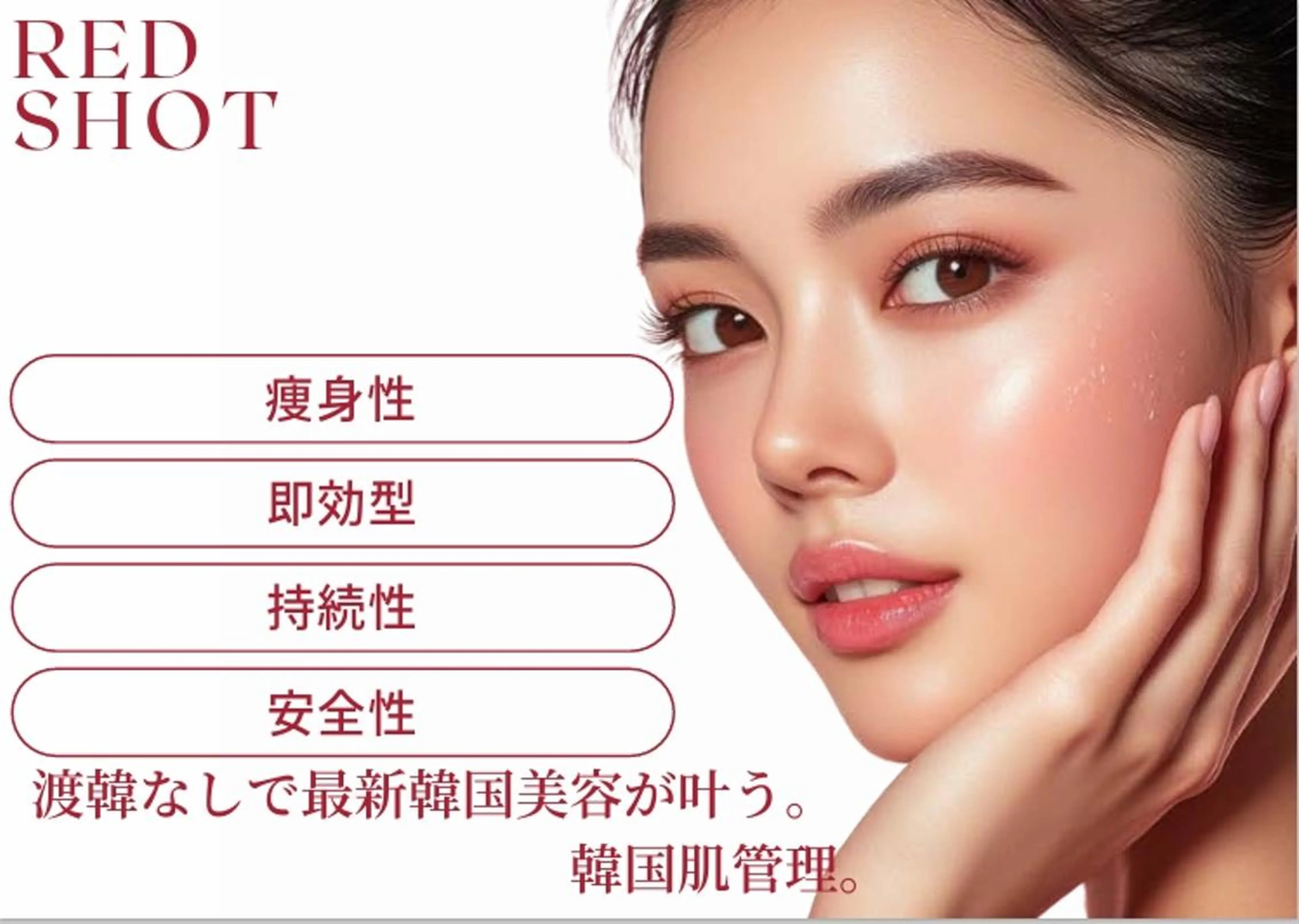 理想の小顔へ★韓国から直輸入【痩身性美容液RED　ショット】導入の写真