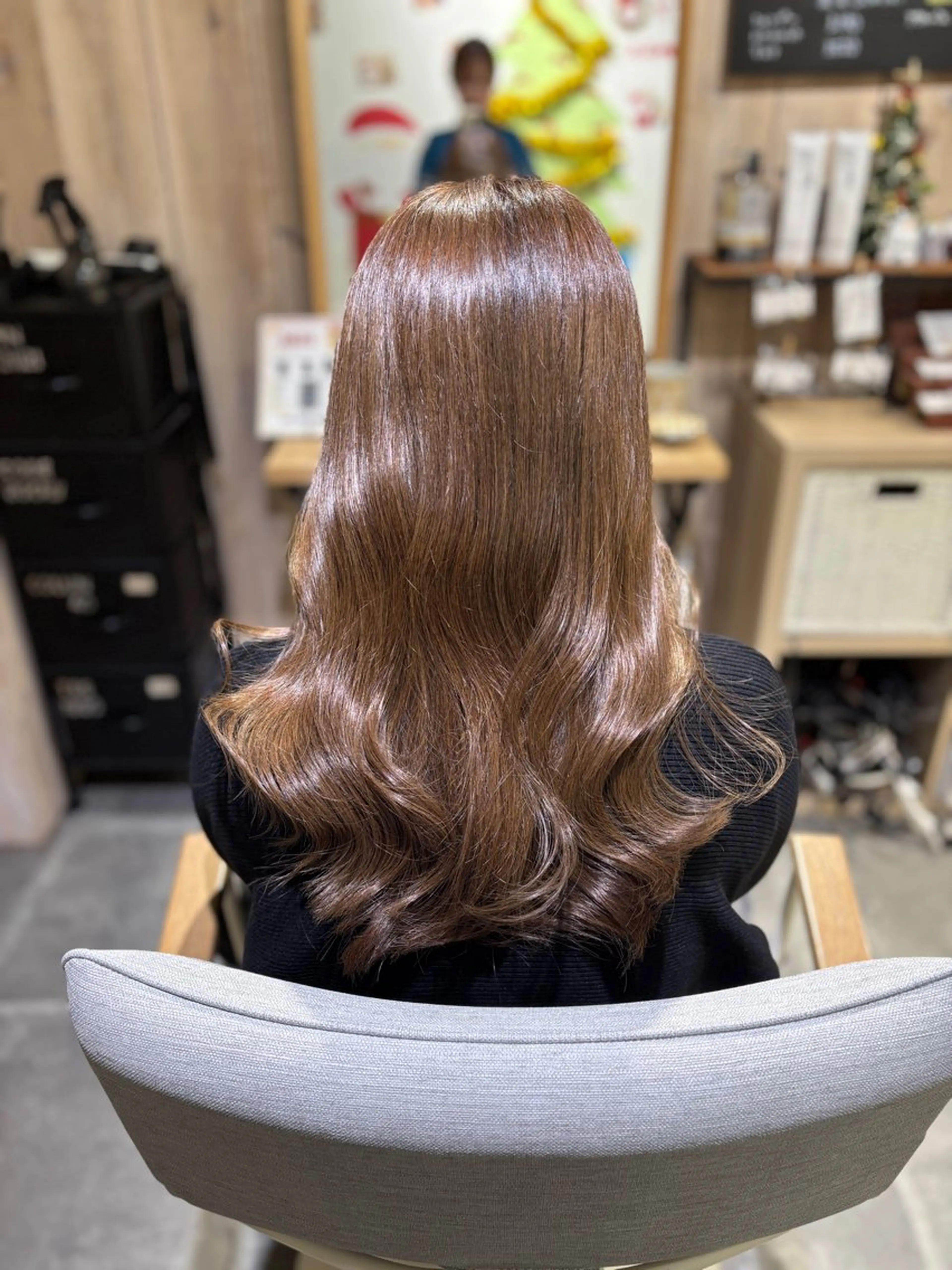 ロング カラー ブリーチ ダブルカラー グレージュ ブリーチなしカラー 【艶髪、髪質改善】 KAHOのヘアスタイル