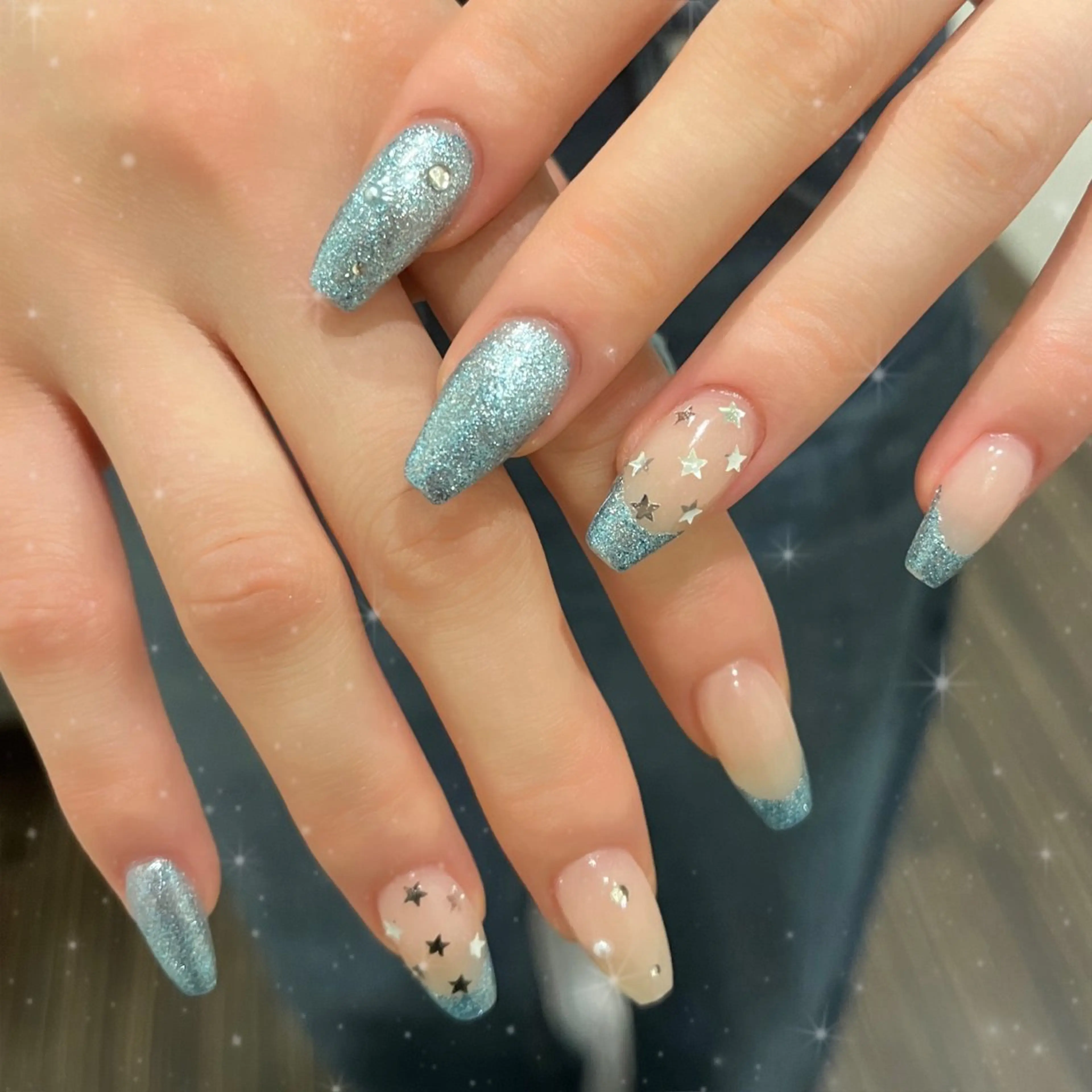 ネイル ブルー マグネットネイル ハンドネイル ブルーデイジー栄本店所属・BlueDaisy 栄本店のネイルデザイン