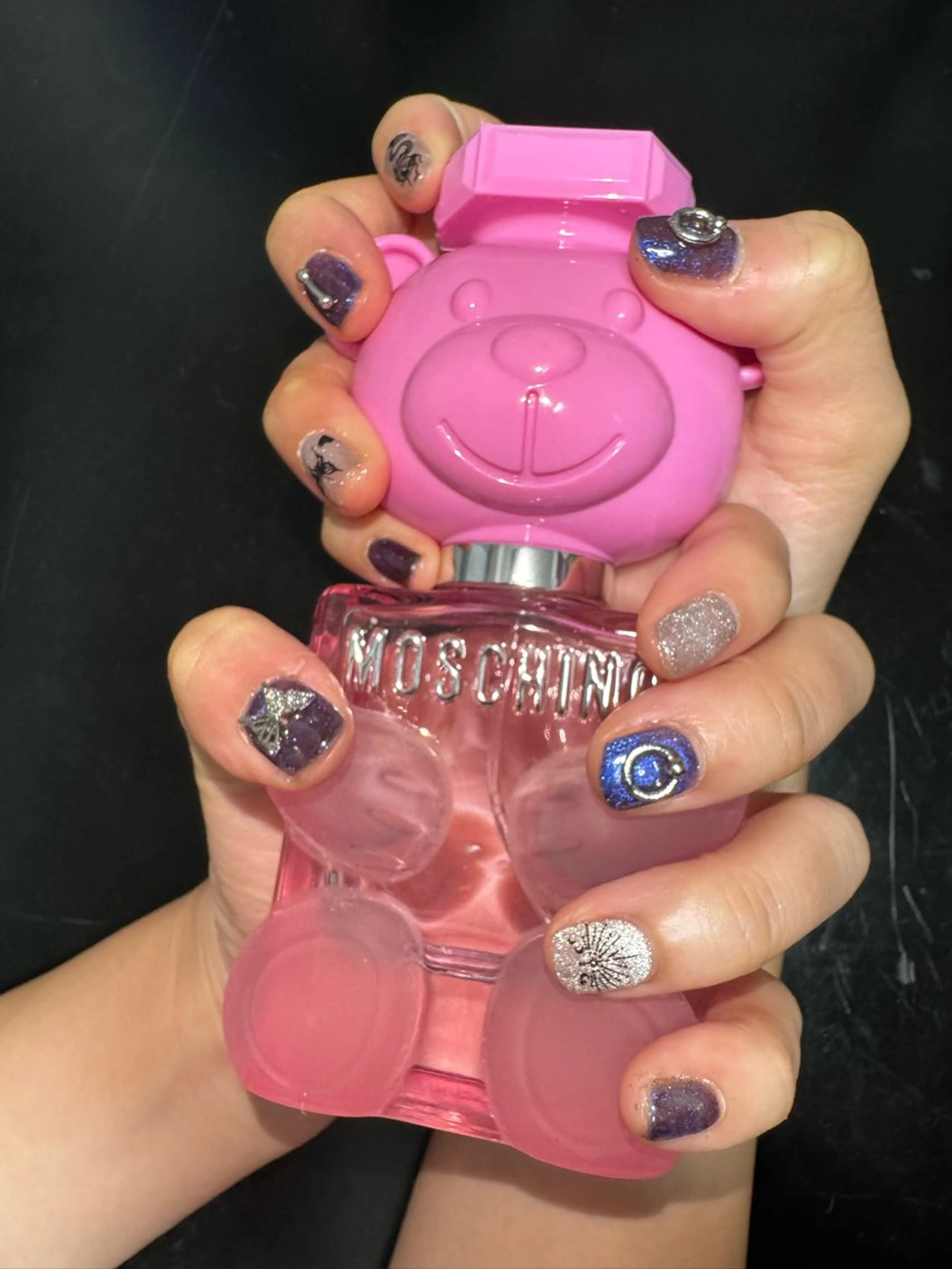 ネイル ブルー マグネットネイル シルバー nail spaß所属・WAKALU .のネイルデザイン