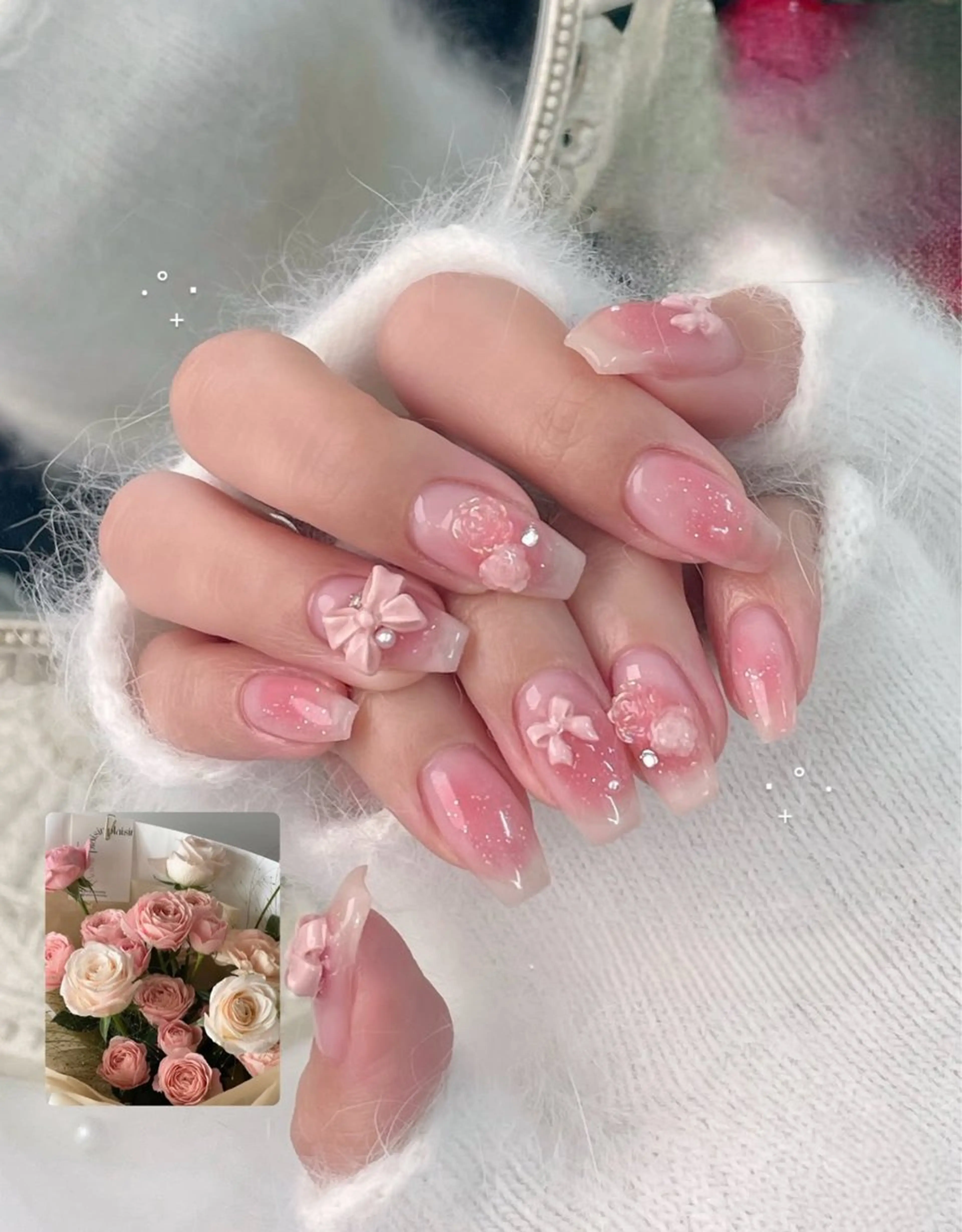 ネイル キラキラネイル マグネットネイル ミラーネイル ニュアンスネイル 春ネイル ハンドネイル Lina nail所属・Lunaa 池袋のネイルデザイン