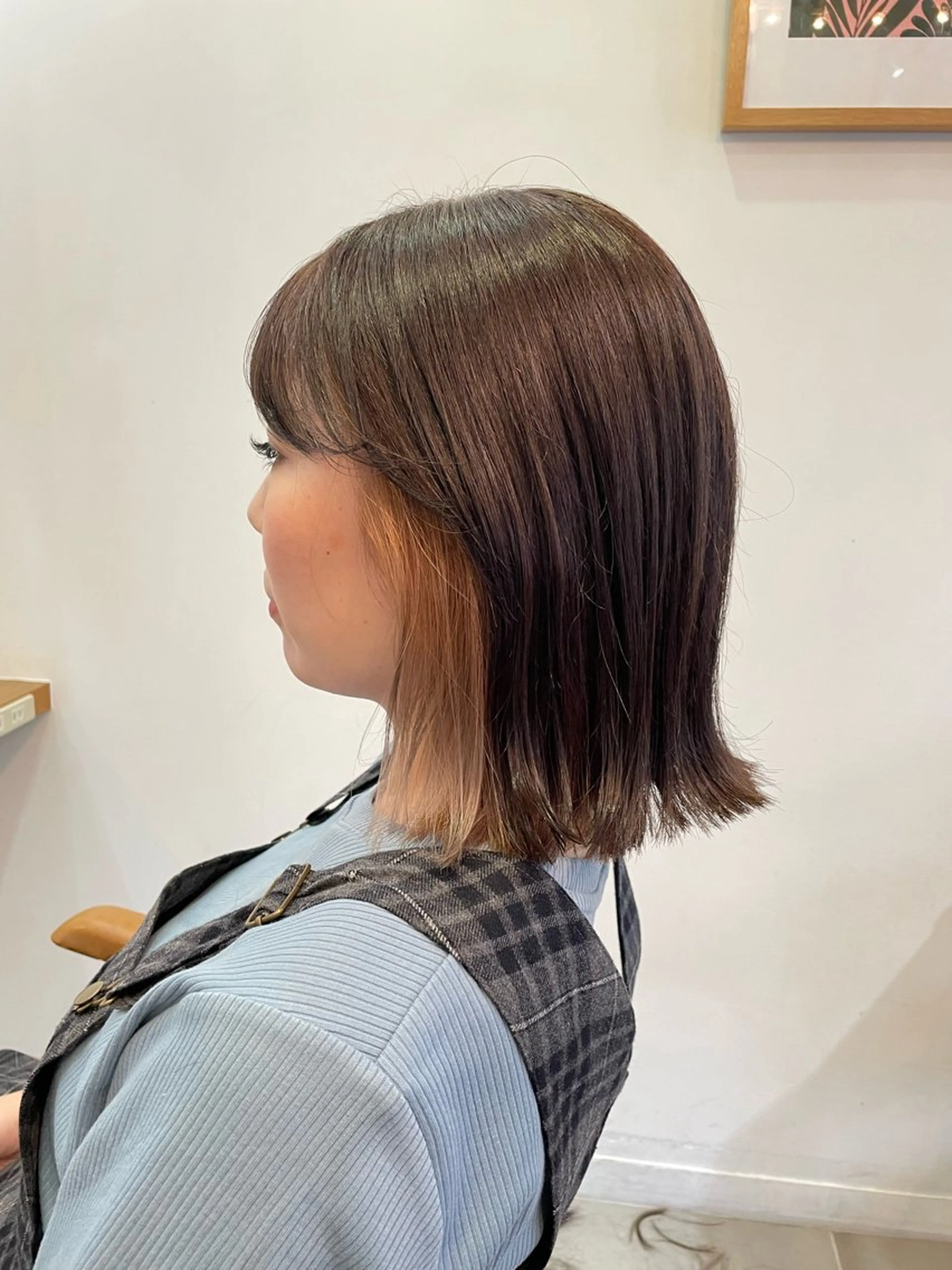 ミディアム カラー インナーカラー ボブ 'ele 🦄堀内佑茉のヘアスタイル