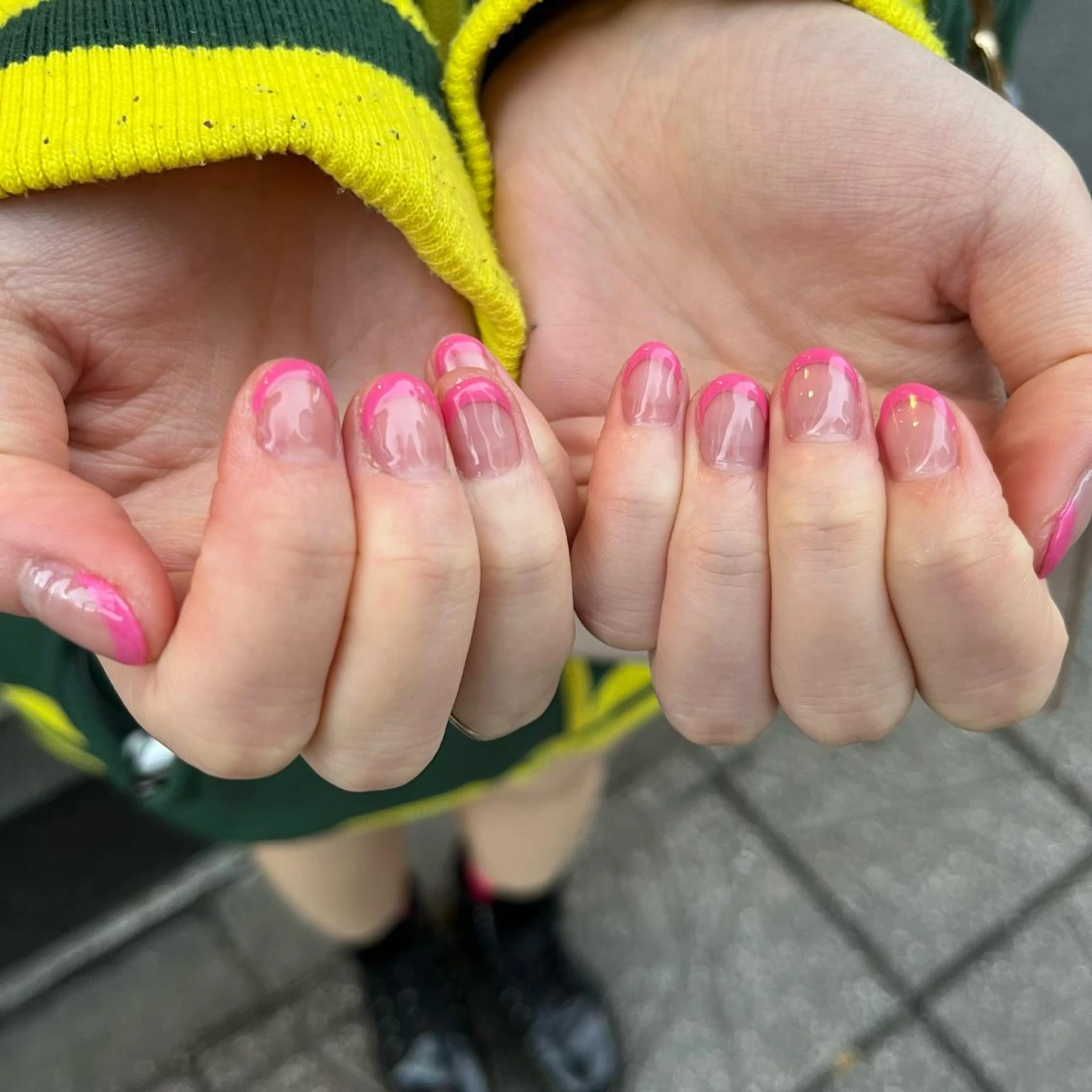 ネイル フレンチネイル ピンク 関谷 真登佳のネイルデザイン