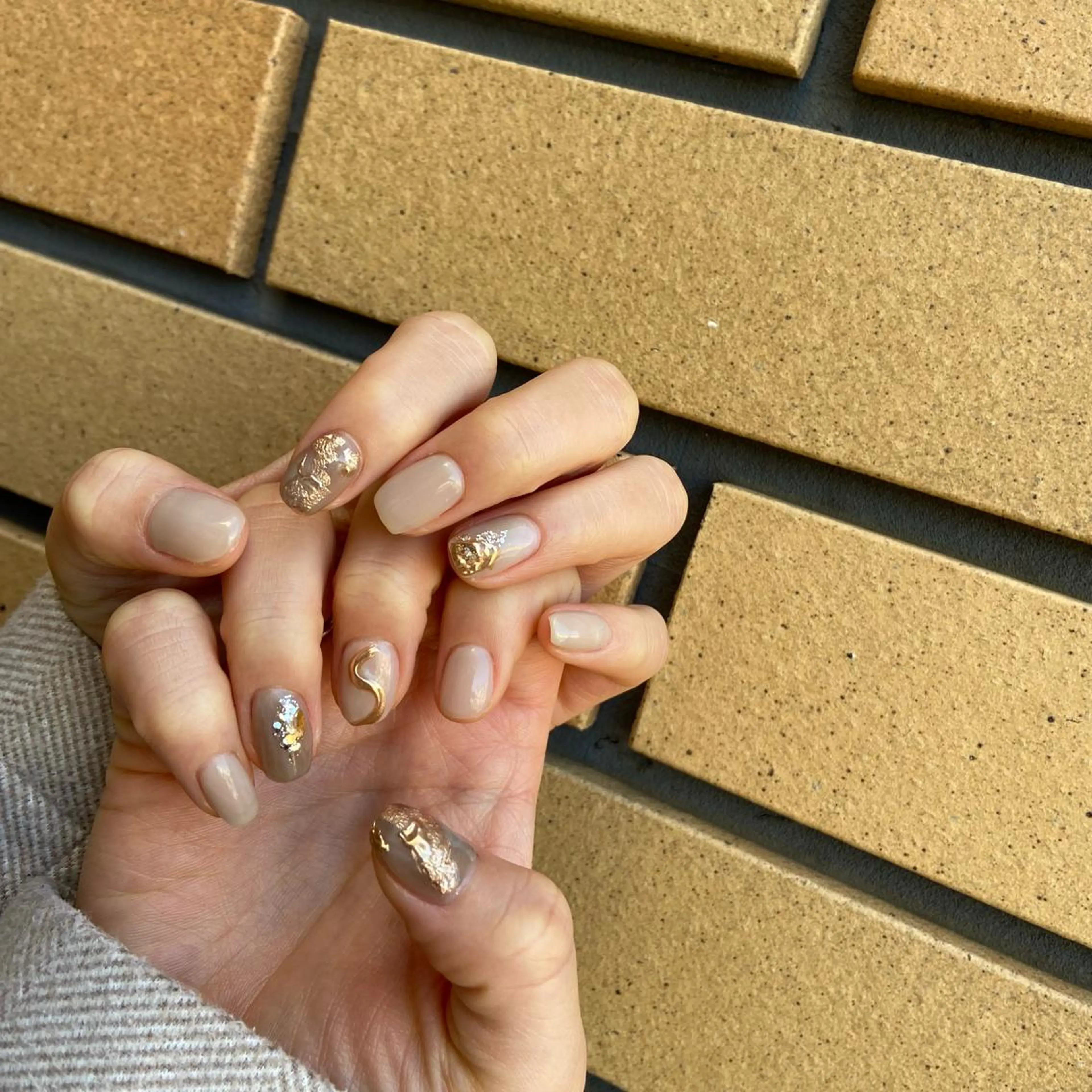 ネイル オーロラネイル 長さ出し ジェルネイル 韓国ネイル 持ち込み MH Nailのネイルデザイン