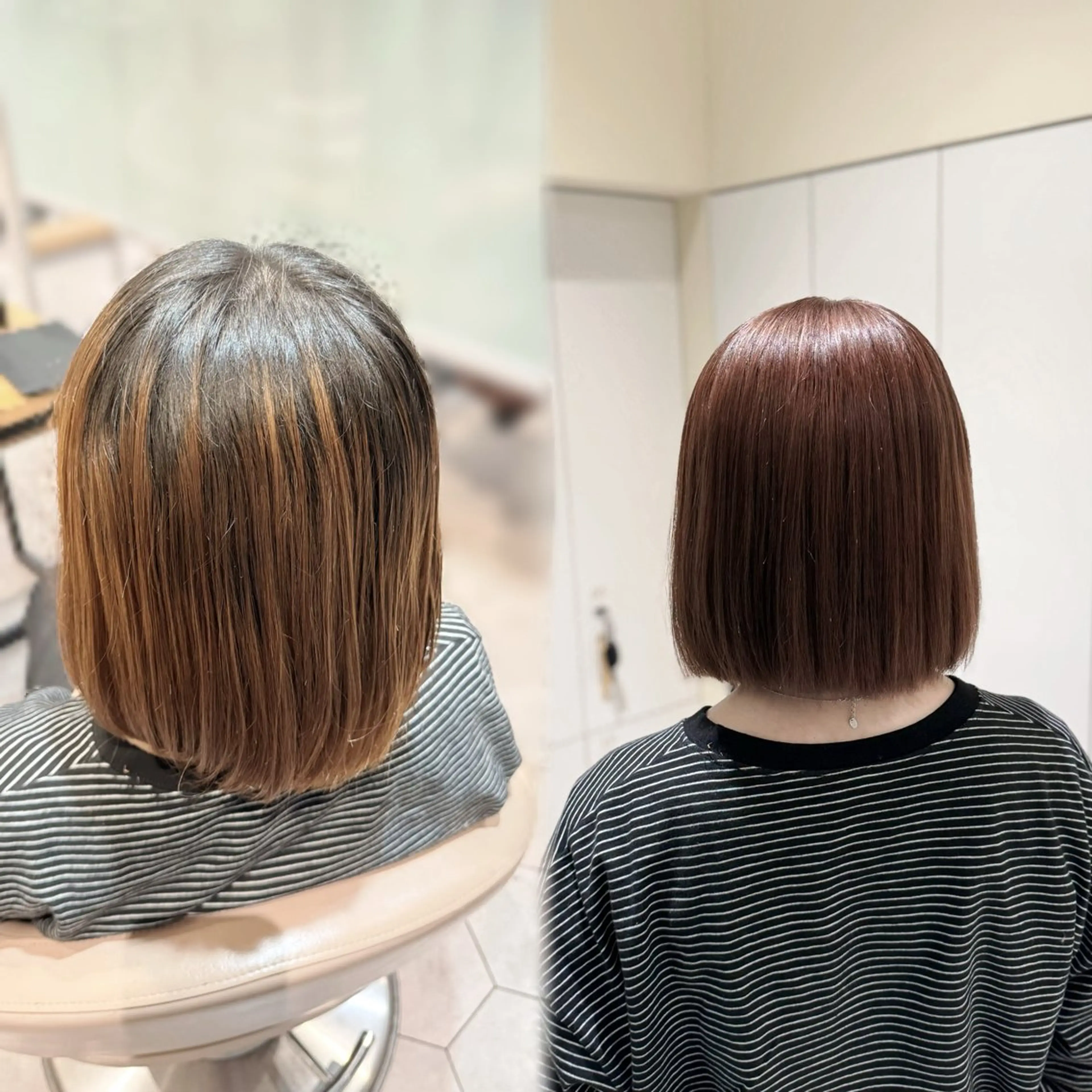 🩶ミニモ限定メニュー🩶トーンダウン艶カラー🪽🤎+ハホニコトリートメント🪄の写真