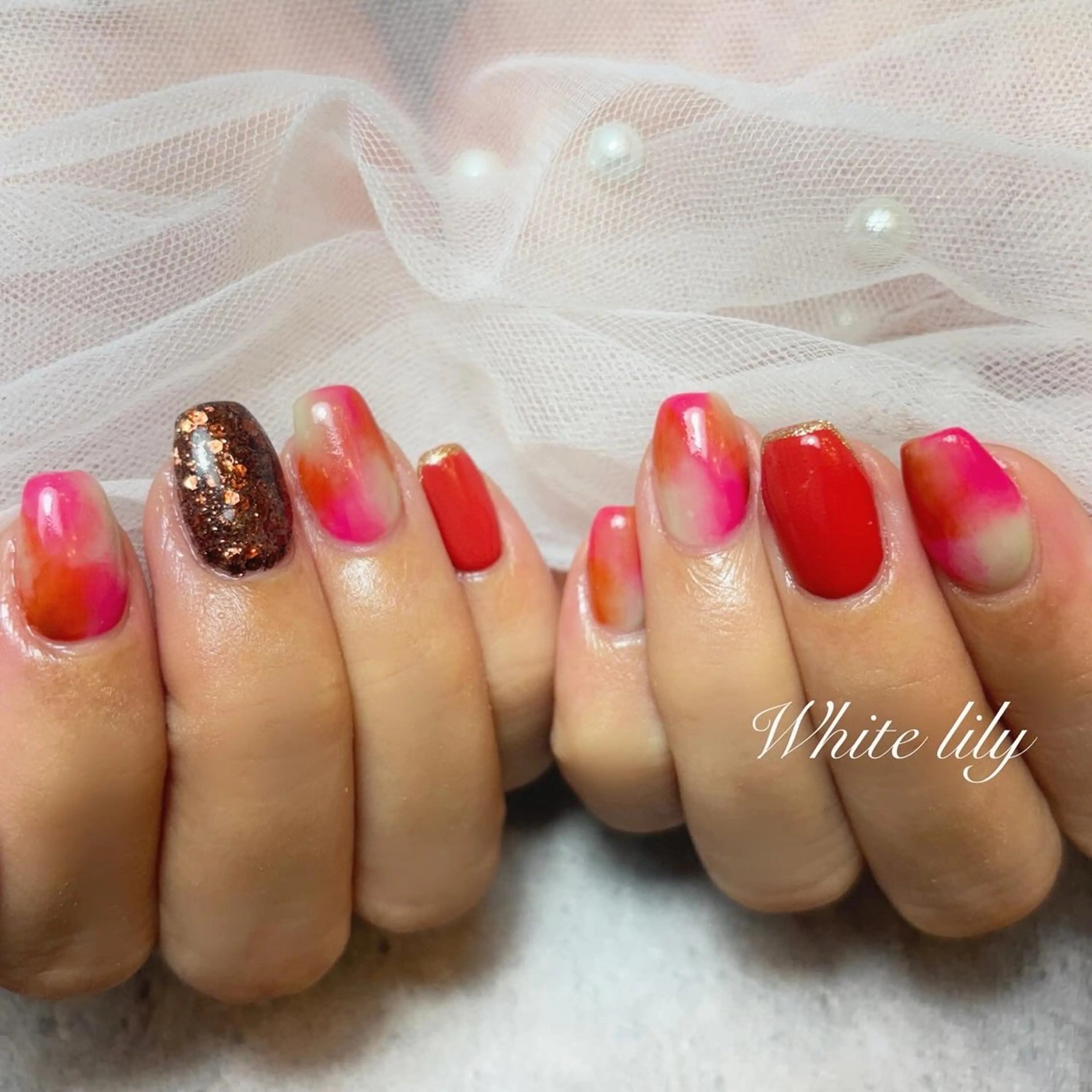 ネイル ハンドネイル White lily所属・牧田 雅世のネイルデザイン