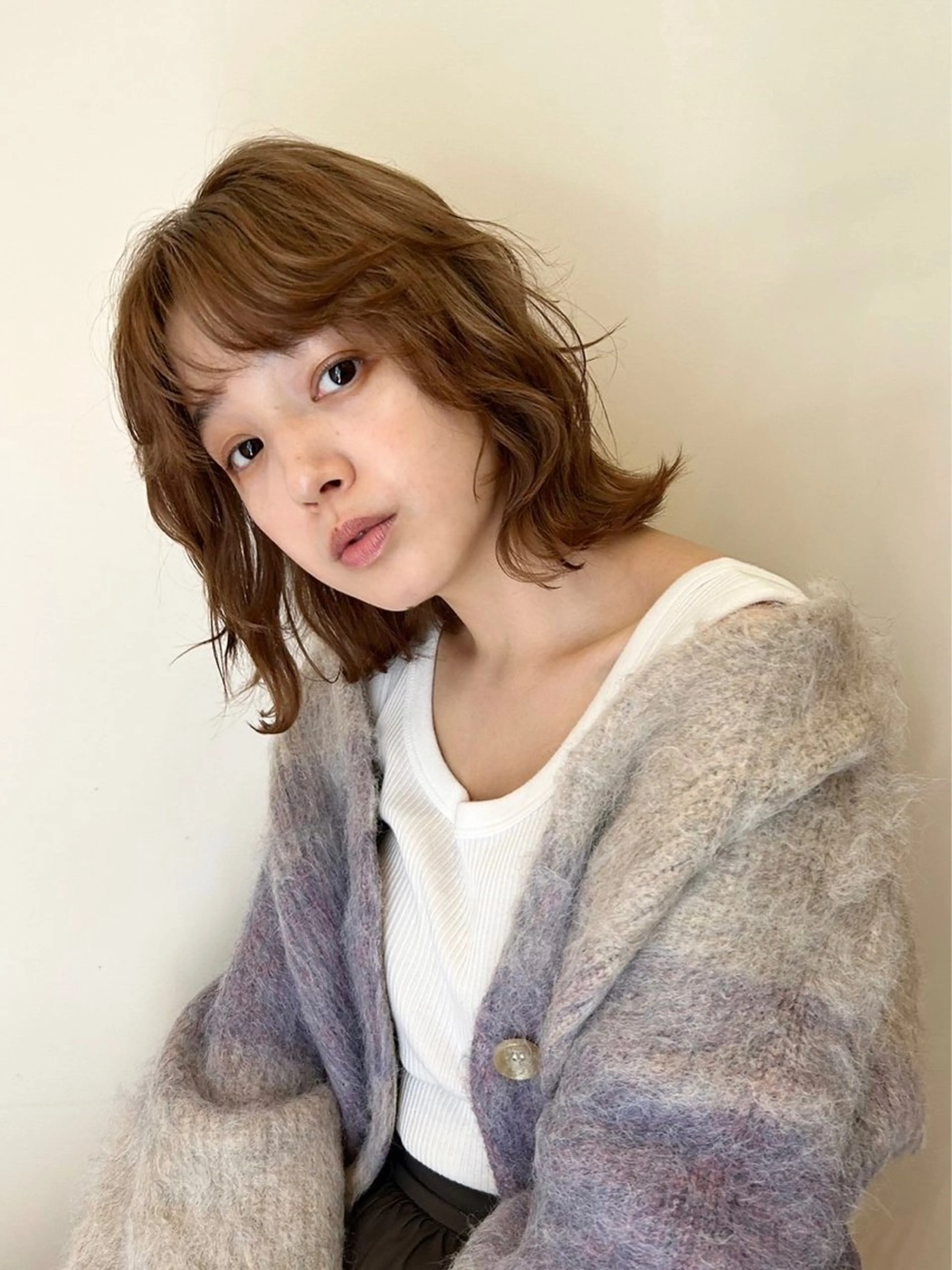 ミディアム カラー カット ヘアカラー トリートメント ENIF ヤマグチアツコのヘアスタイル