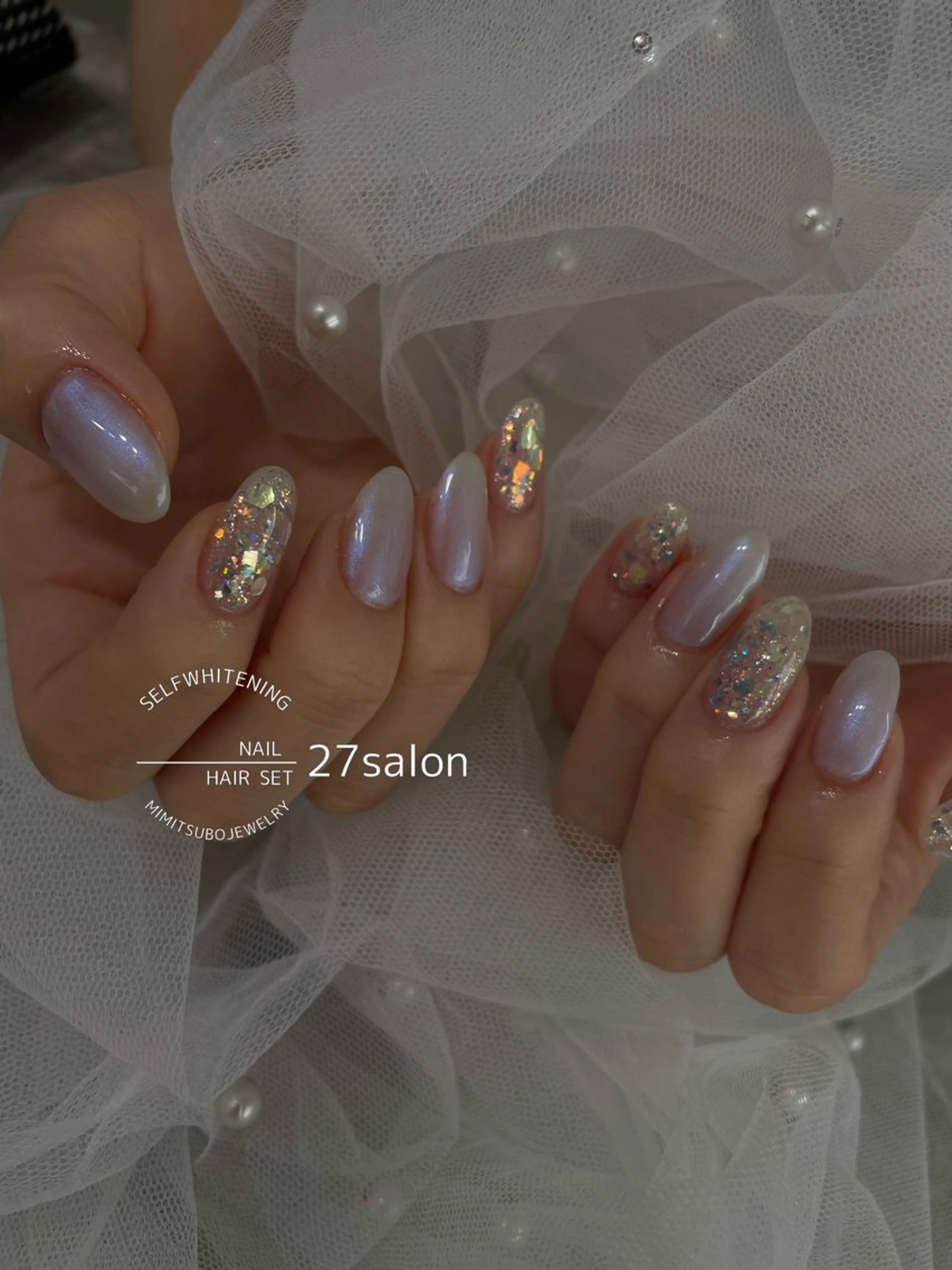 ネイル ホログラムネイル ハンドネイル 27salon yuinaのネイルデザイン