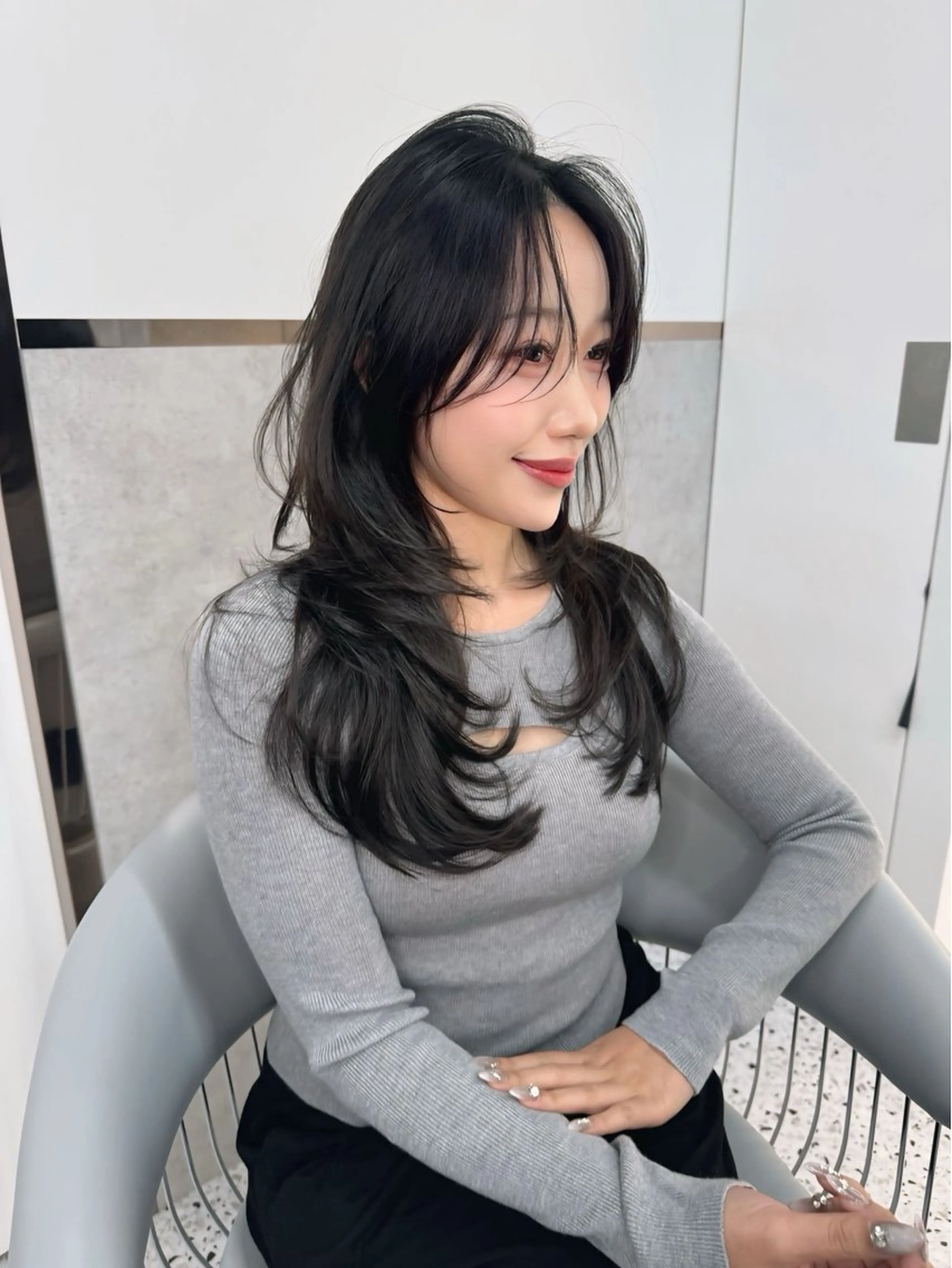 ロング カラー カット トリートメント Lond mare レイヤーカット/韓国のヘアスタイル