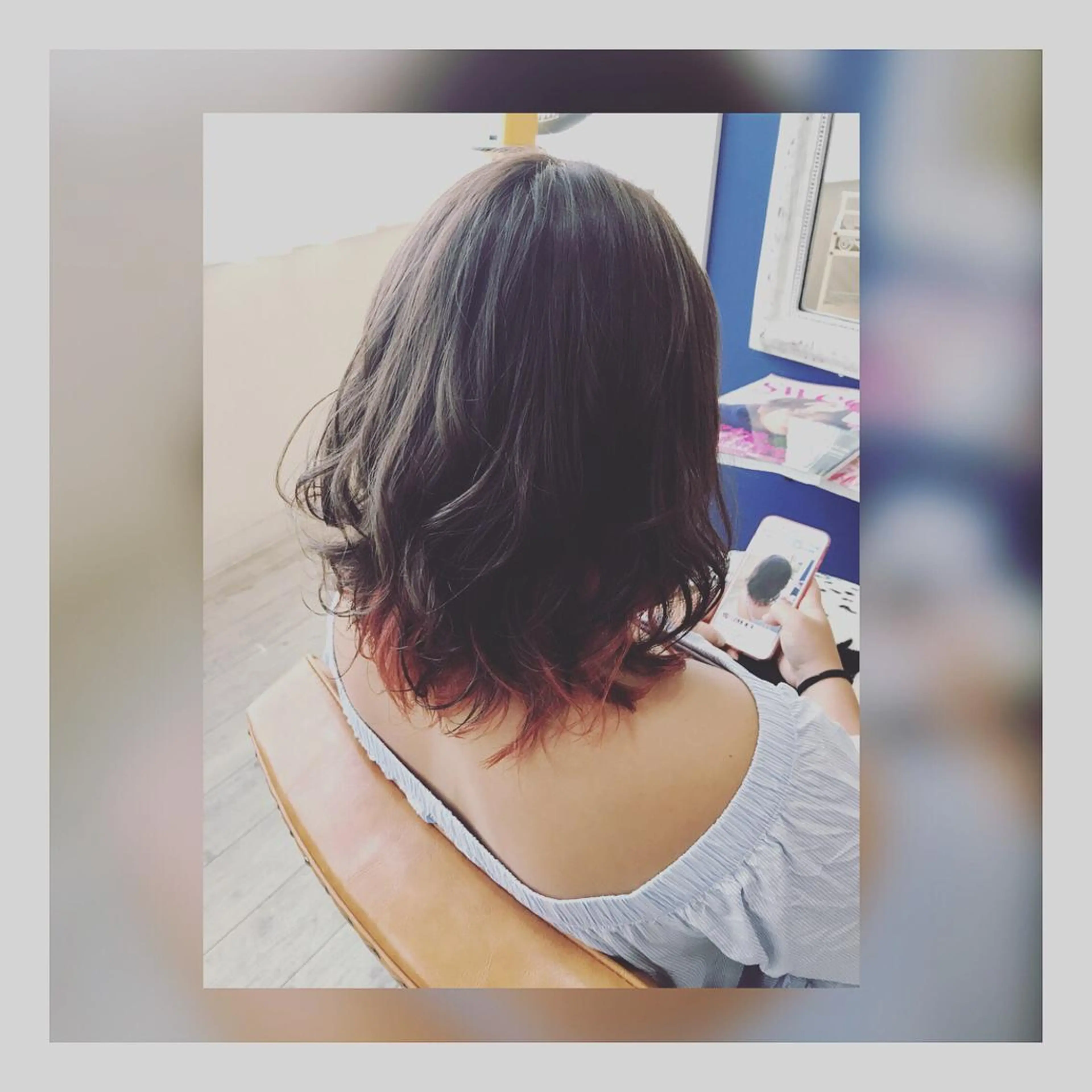 セミロング カラー インナーカラー GRANLUSSO 岡山駅前 ビックカメラ5階所属・岡本 智次のヘアスタイル