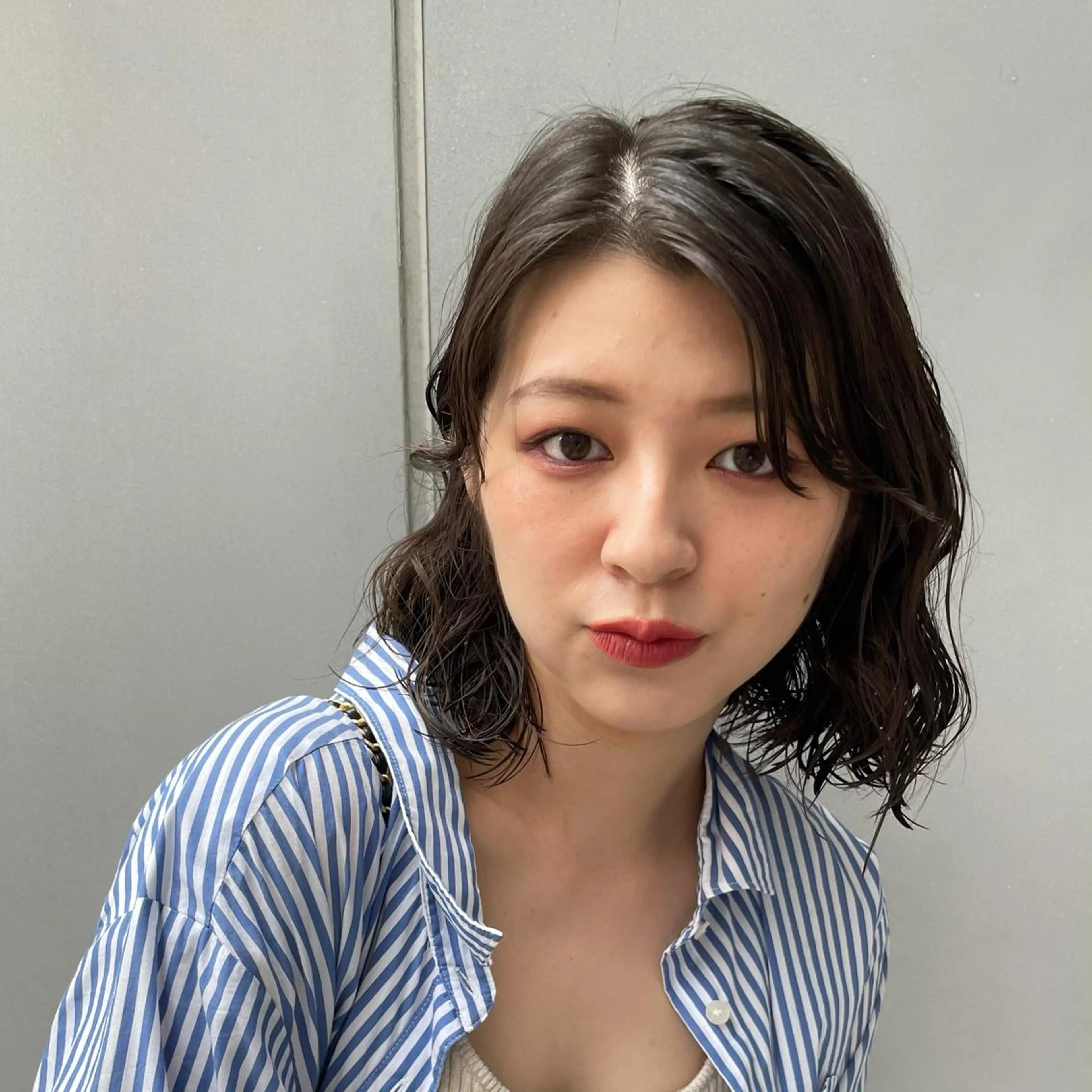 ミディアム カラー パーマ キッズ カット パーマ トリートメント オトナヘア🌸 harukaのヘアスタイル