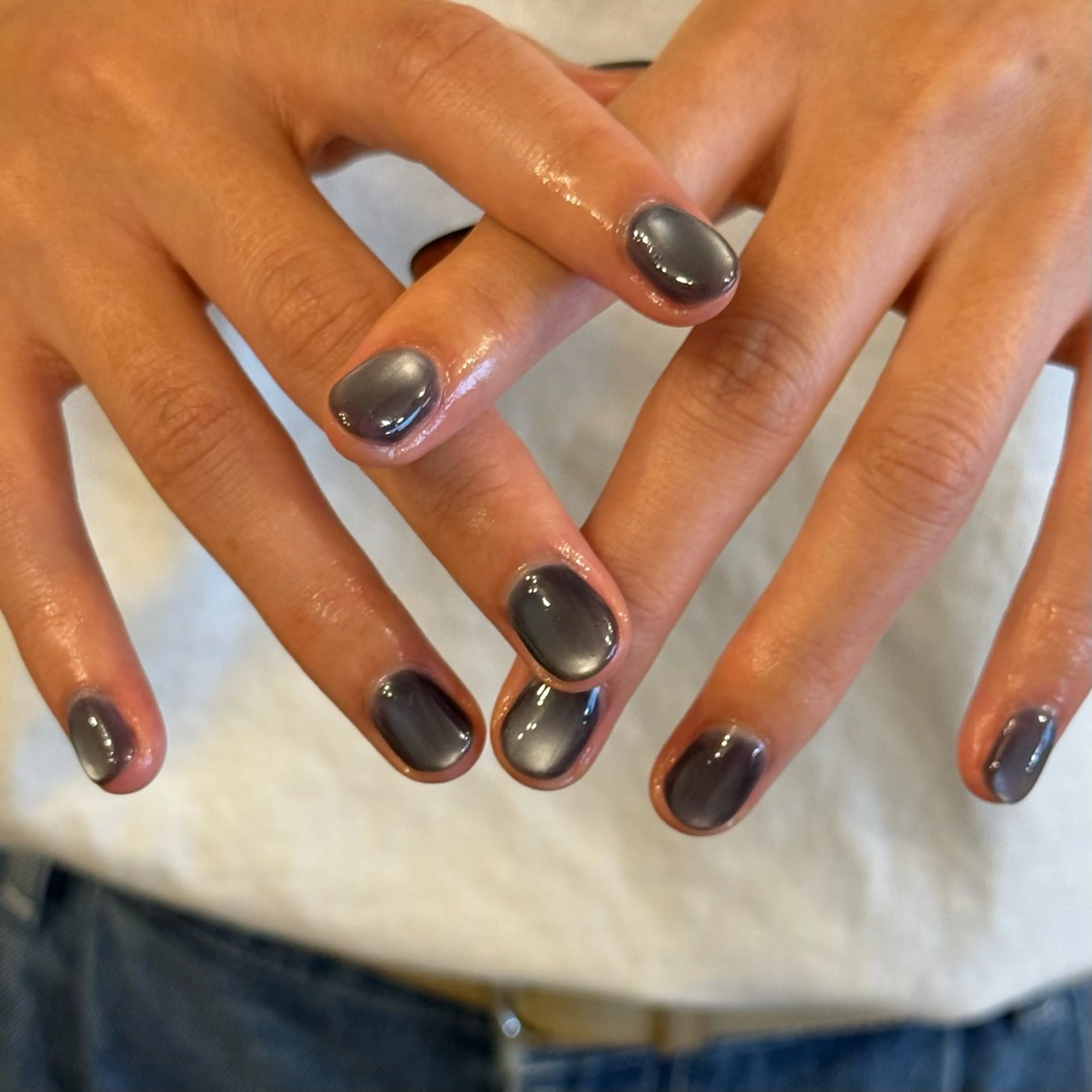 ネイル マグネットネイル マグネットワンカラー ワンカラーネイル ハンドネイル filonnail asukaのネイルデザイン