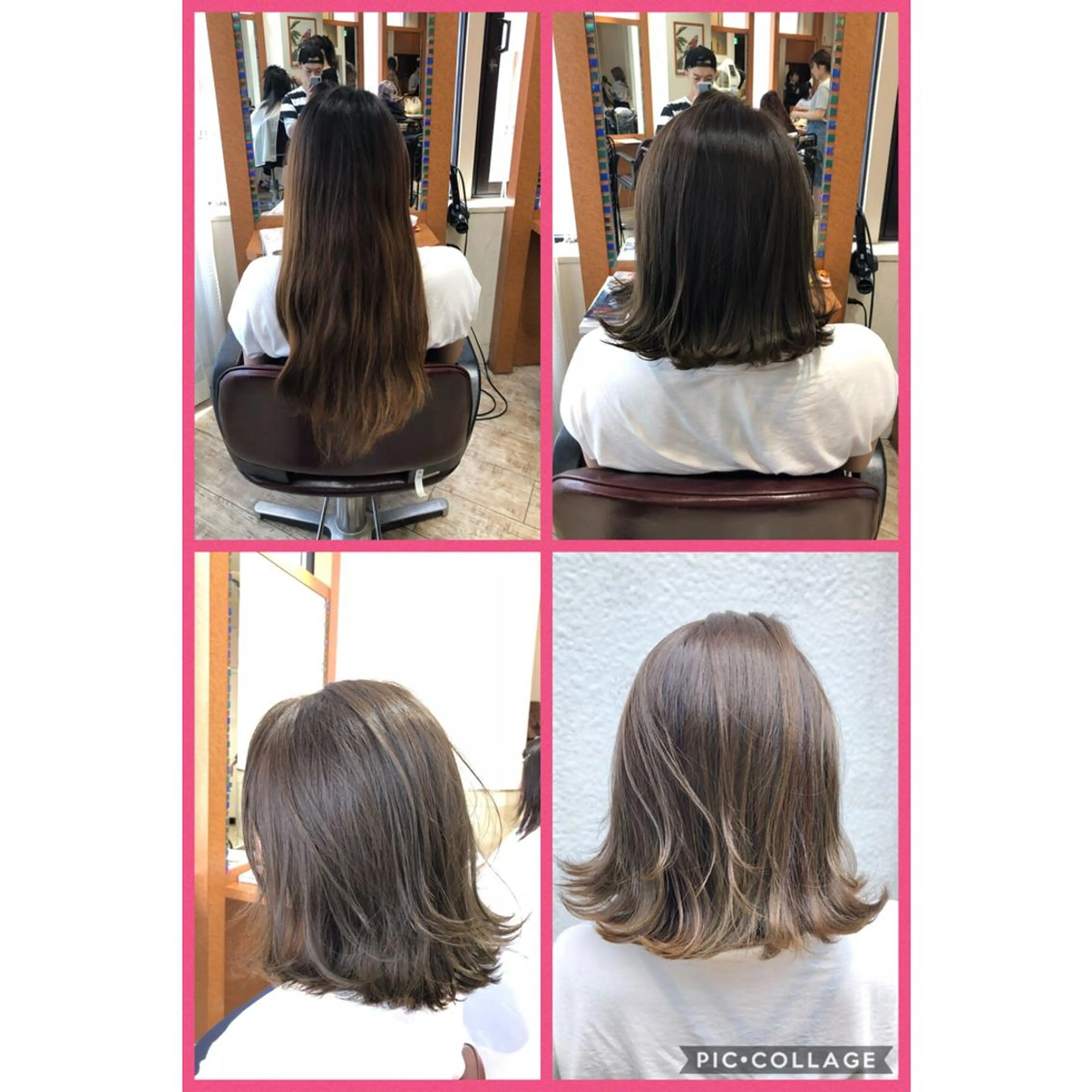 ミディアム カラー 切りっぱなしボブ グレージュ ボブ 外ハネヘア 100%髪質改善特化 TRUNSのヘアスタイル