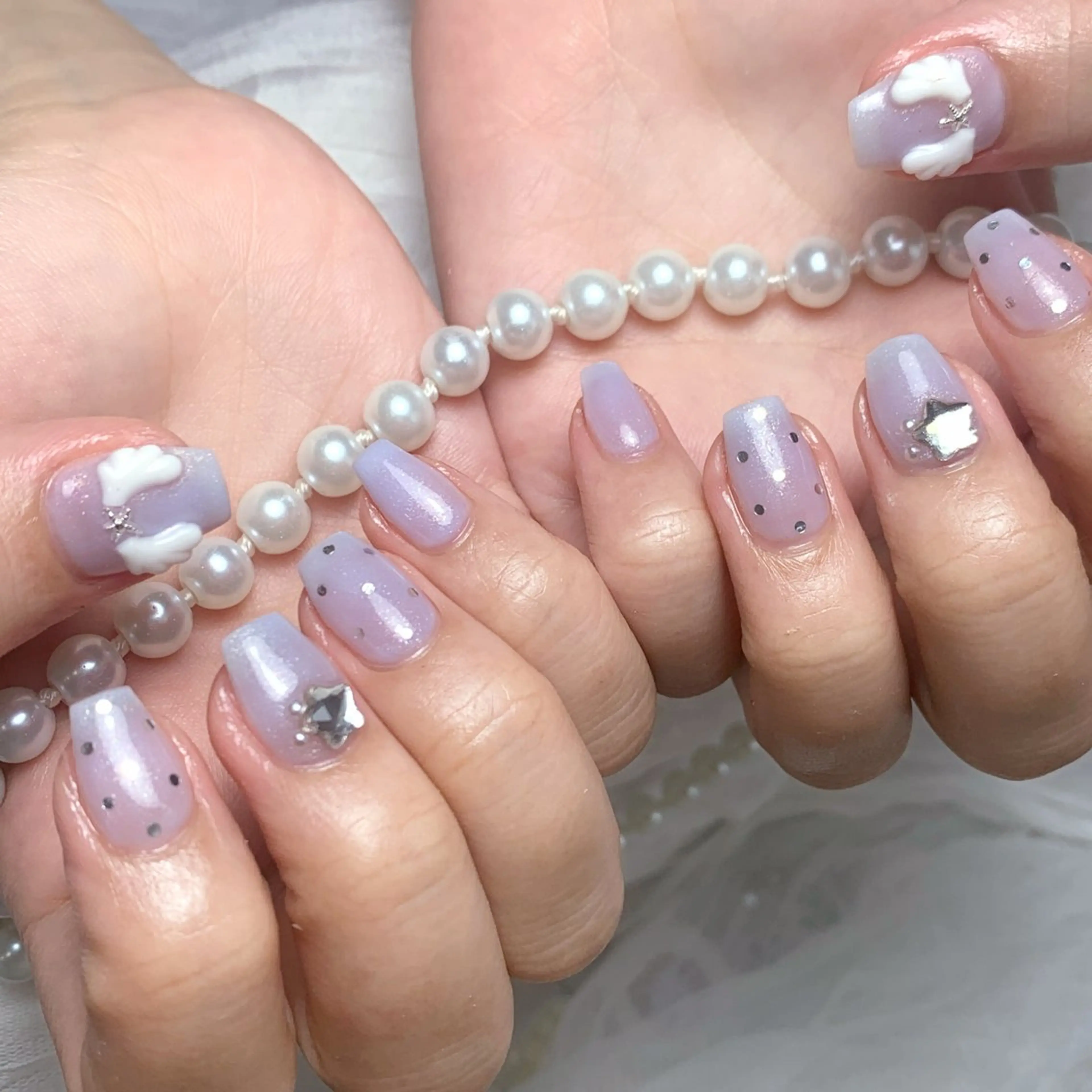 ネイル アートネイル フラッシュネイル フレンチネイル ガラスフレンチ グラデーション ハンドネイル M2 BEAUTY リュウのネイルデザイン