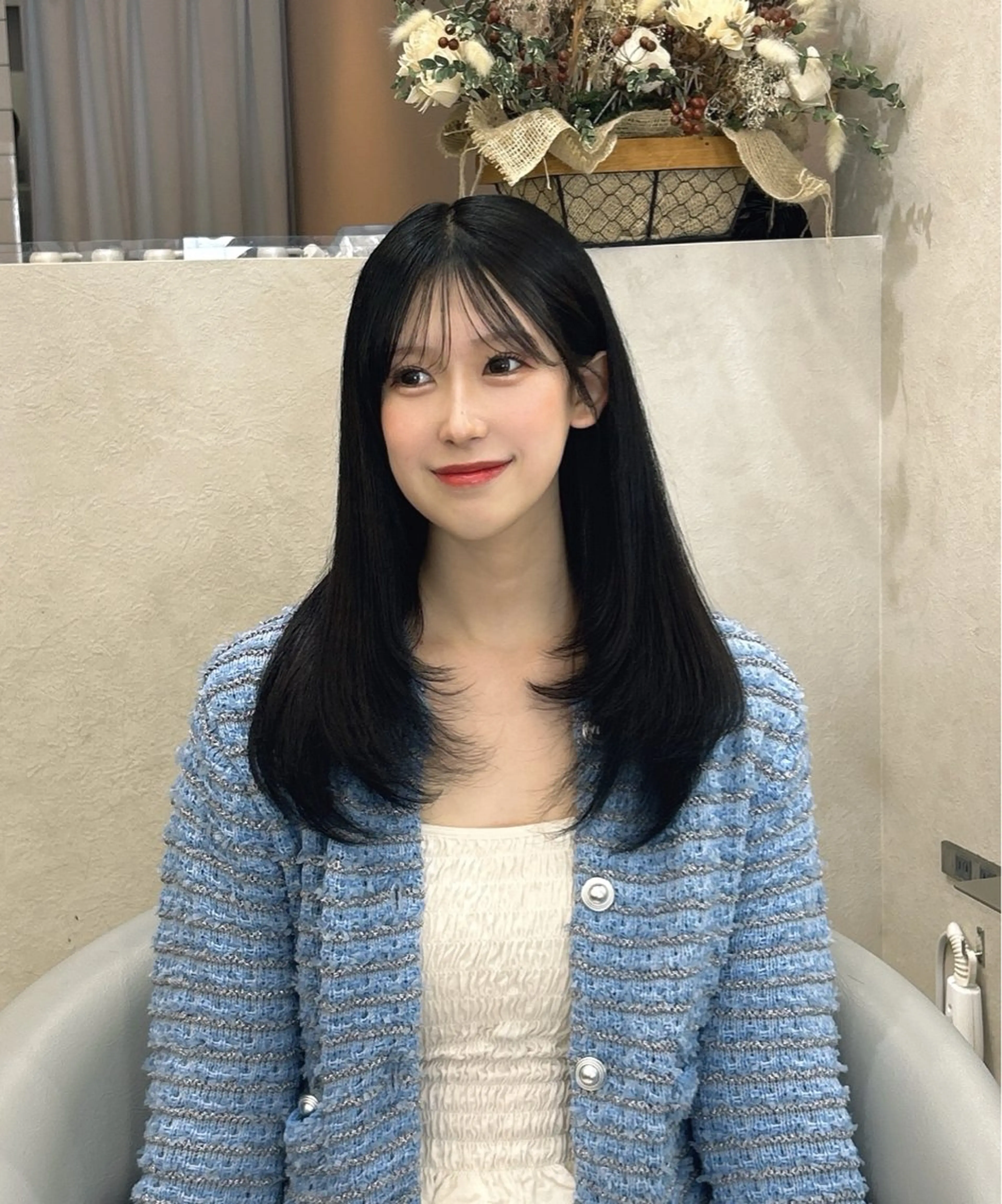 セミロング シールエクステ エクステ 顔周りカット ハッシュカット ハイライト カット ヘアカラー トリートメント 新宿/韓国レイヤー/ 髪質改善/佐藤航のヘアスタイル