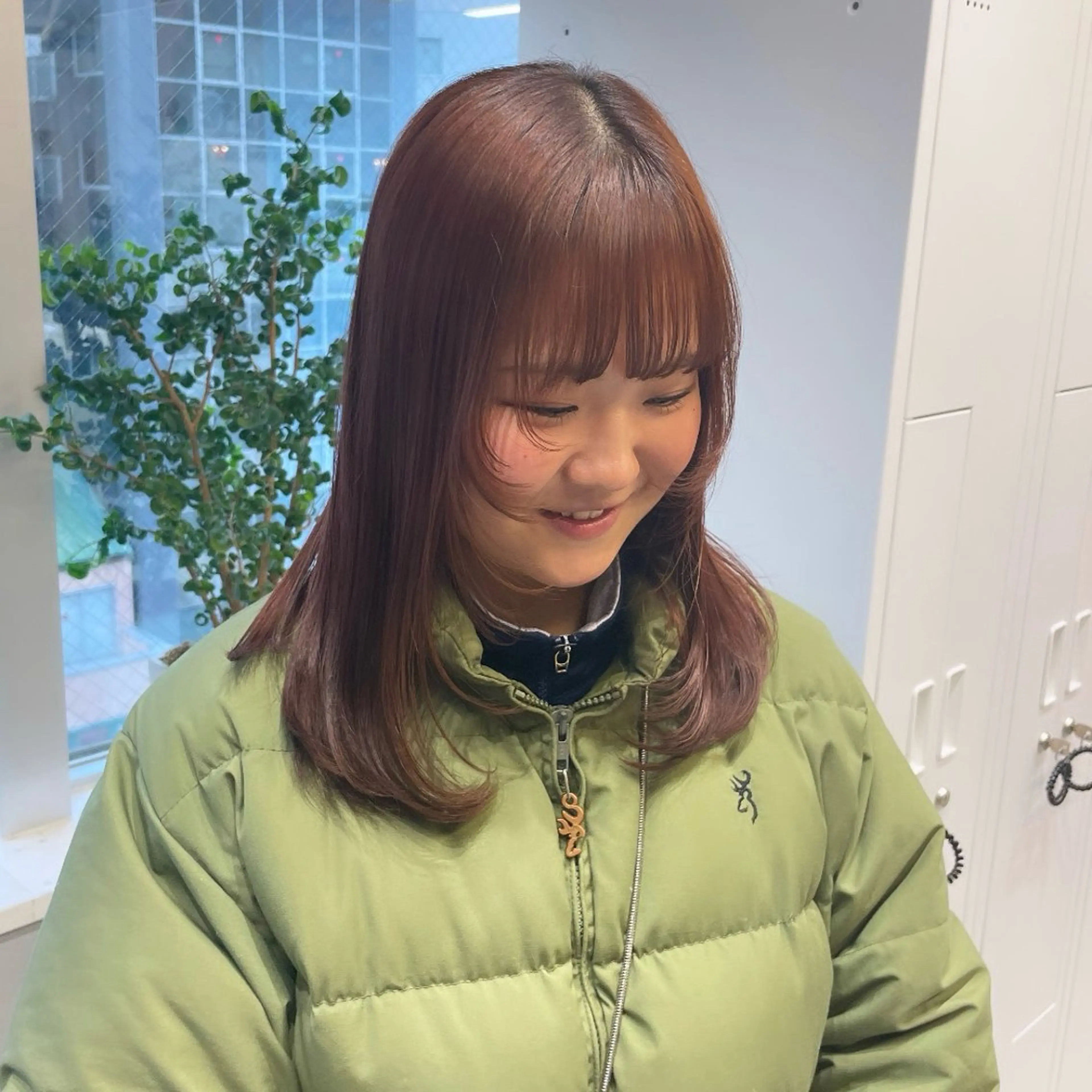 セミロング 顔周りカット レイヤーカット カット Rui/透明感カラー 暖色/レイヤーカットのヘアスタイル