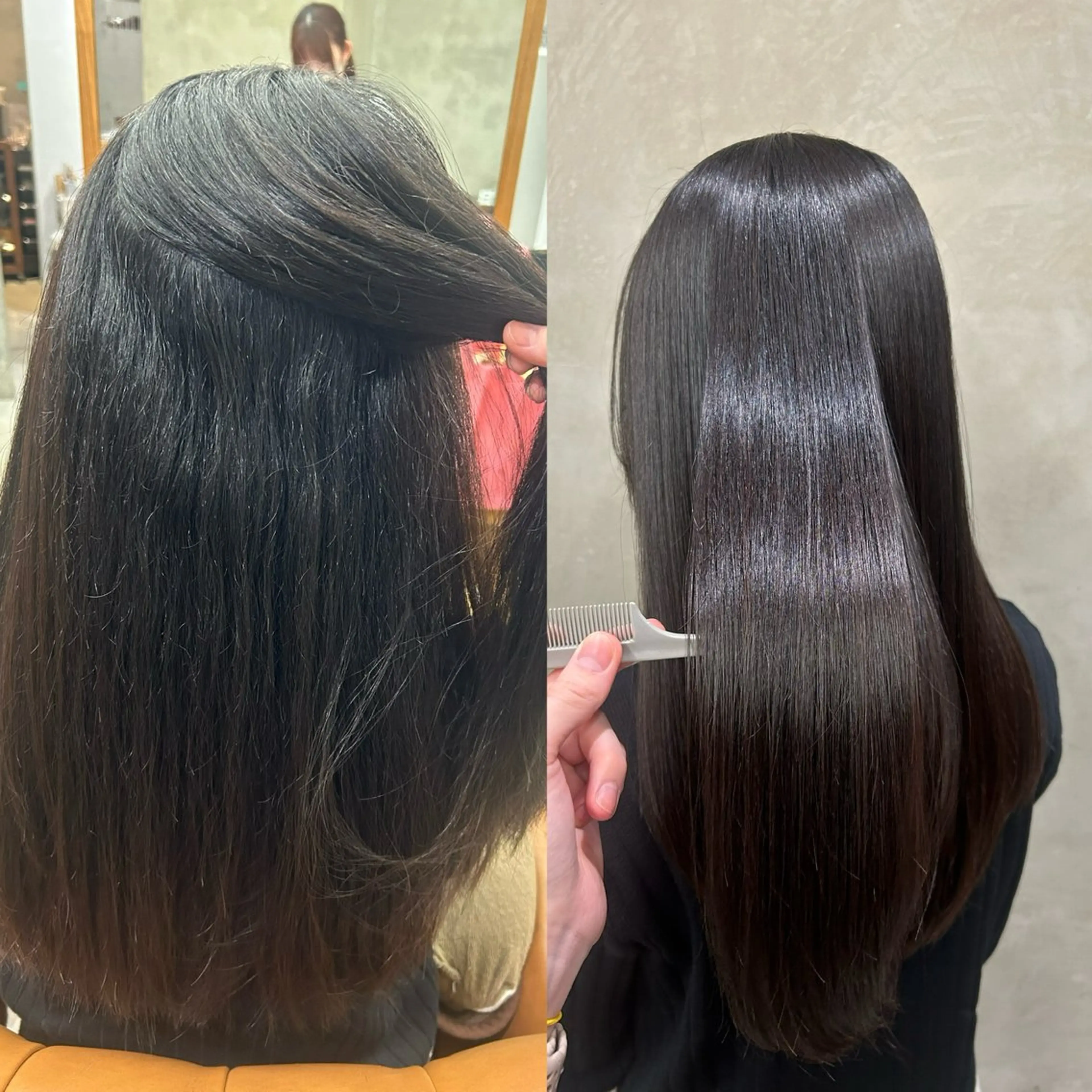 ロング カラー パーマ くせ毛 縮毛矯正 トリートメント カット 縮毛矯正 トリートメント 山野愛子美容室銀座店所属・🌼髪質改善/透明感 艶髪タケドミのヘアスタイル