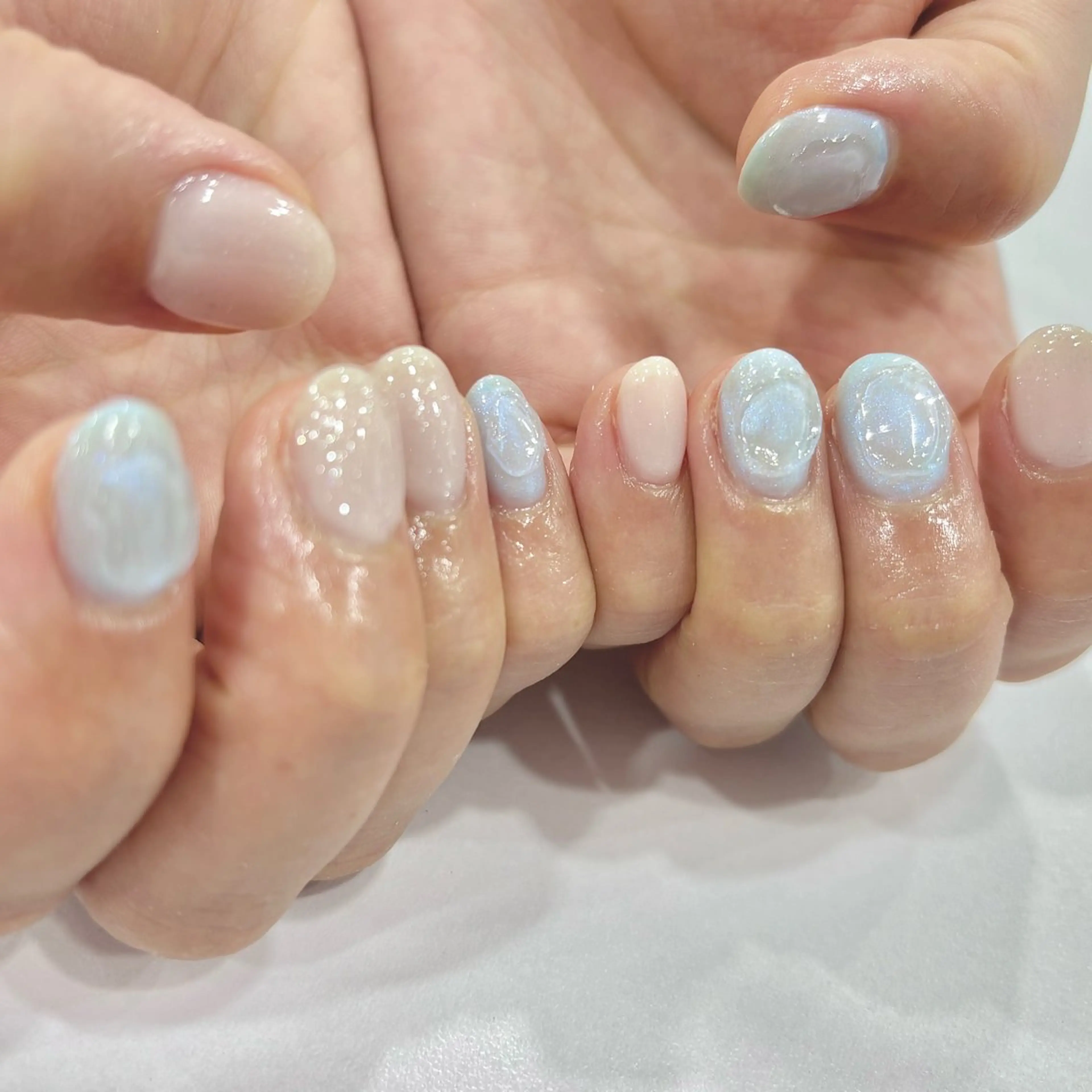 ネイル アートネイル ニュアンスネイル 夏ネイル アンリッシュ池袋 小泉のネイルデザイン