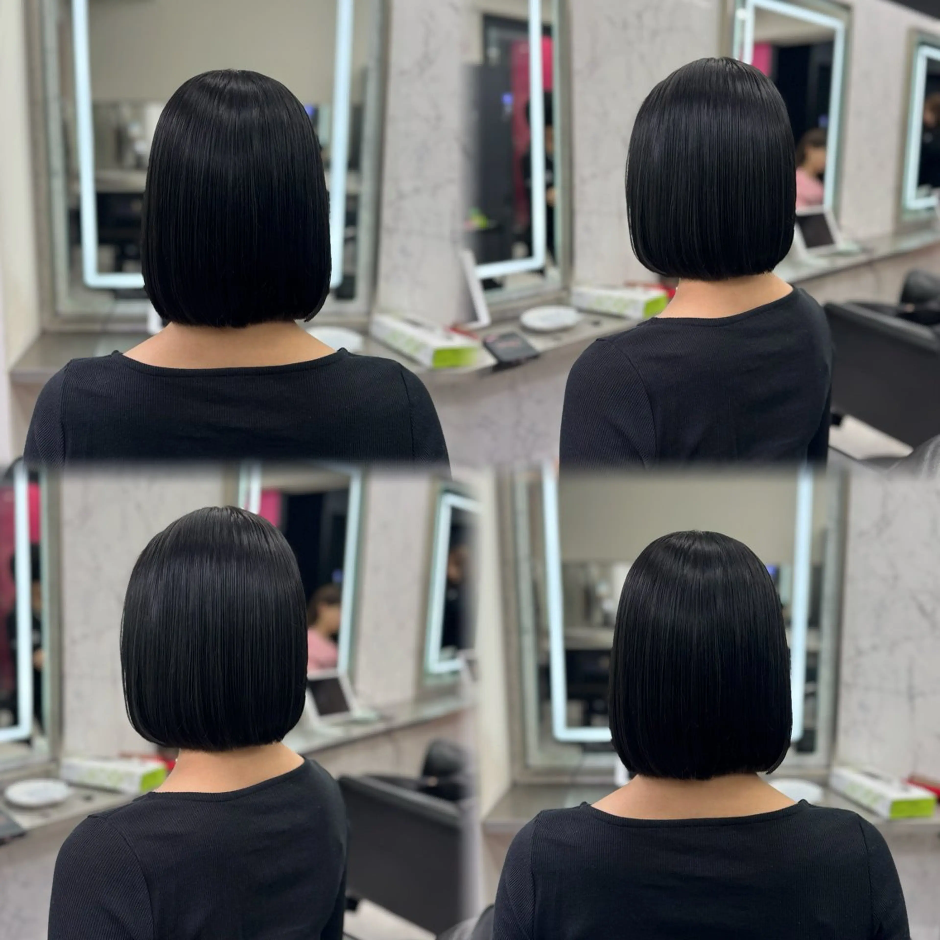 ショート カラー 黒髪 ブルーカラー ブルーブラック ハイトーンカラー 韓国風ヘア JPCY MIRIYAのヘアスタイル