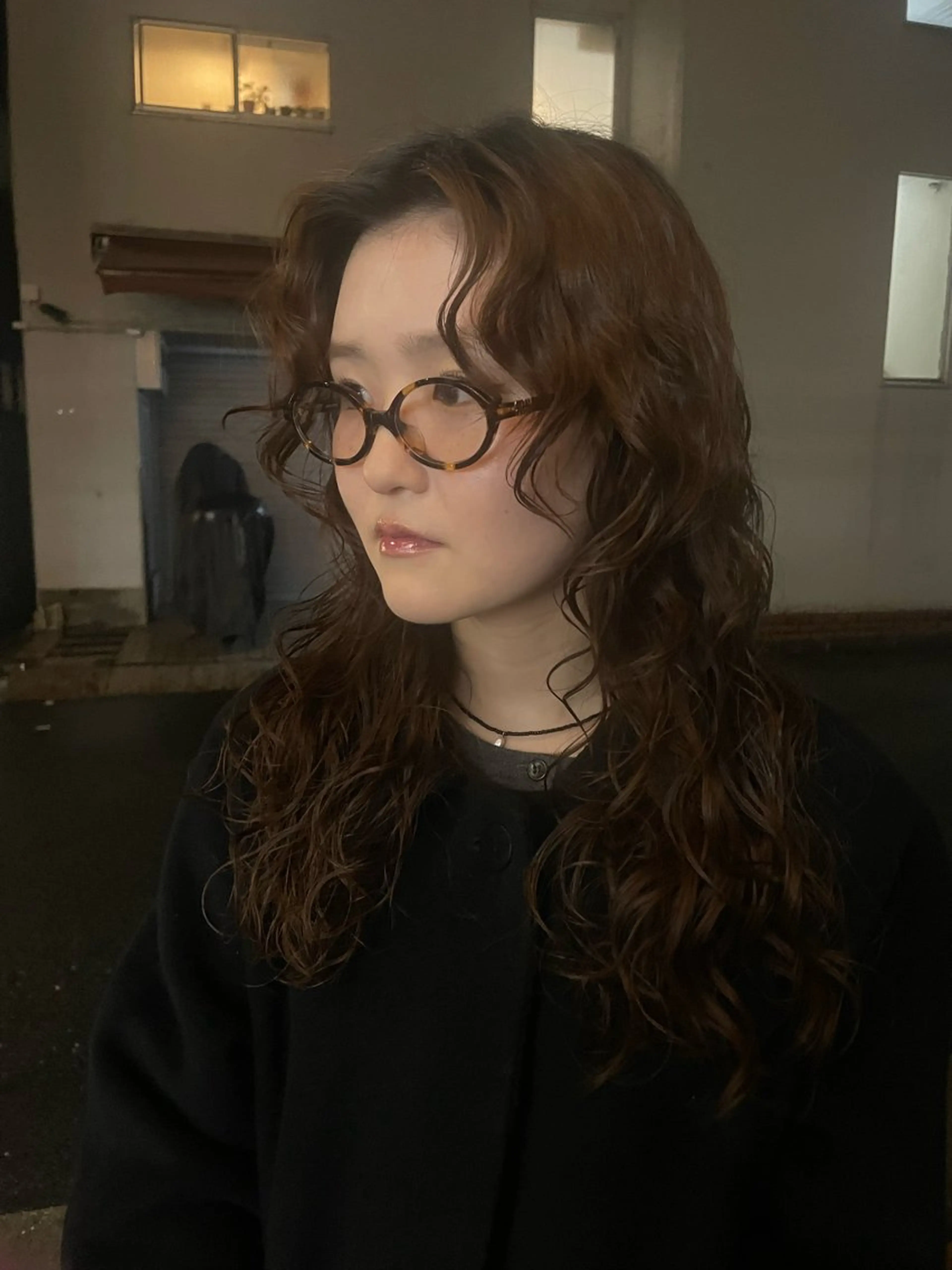 セミロング パーマ セミロングパーマ パーマ トリートメント リカ/ハイトーン ・オリーブ🍀のヘアスタイル