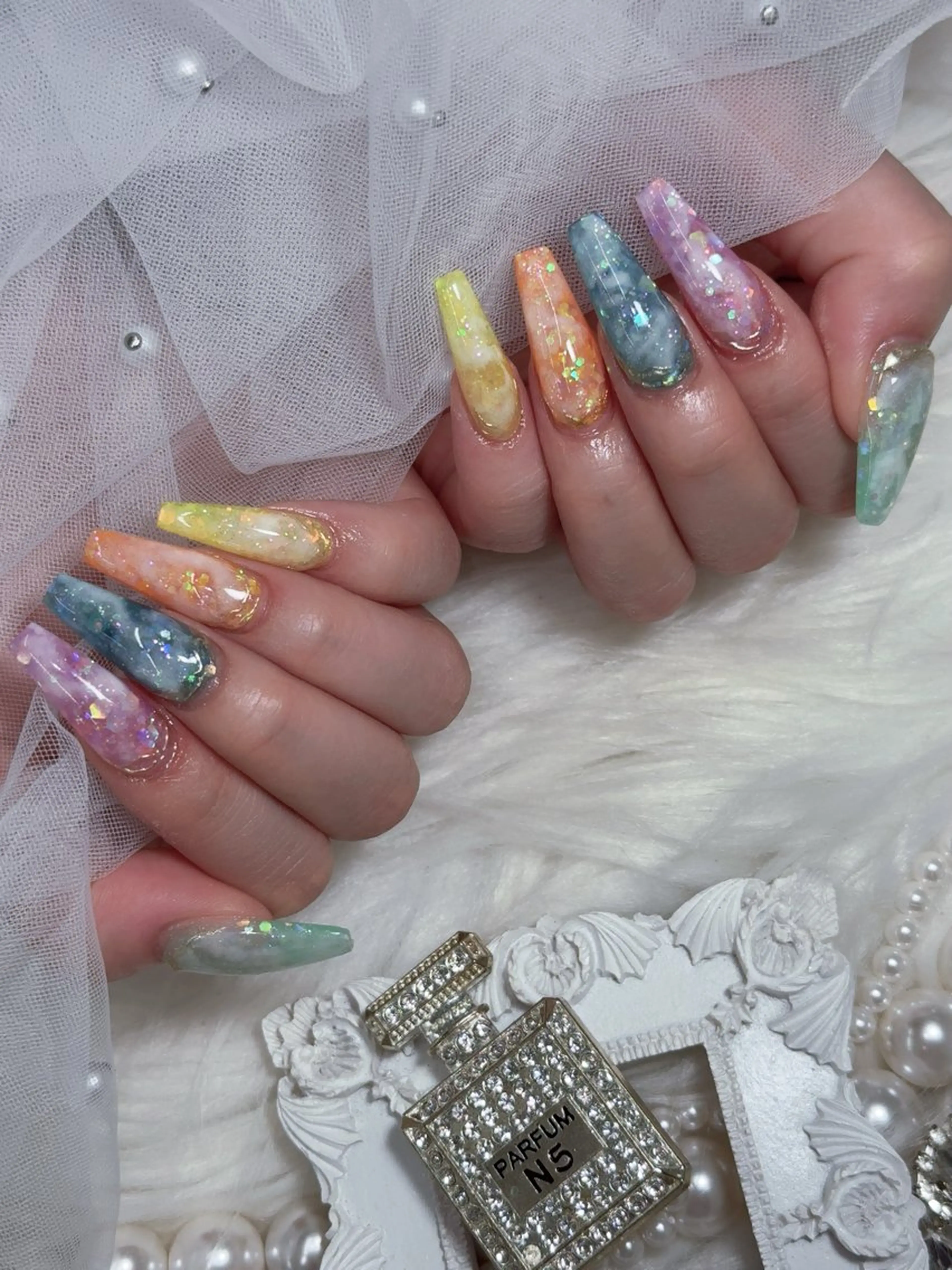 オフ込み🩷スカルプ✨【10本アートやり放題🫧派手さMAX】(パーツ不可)☆の写真