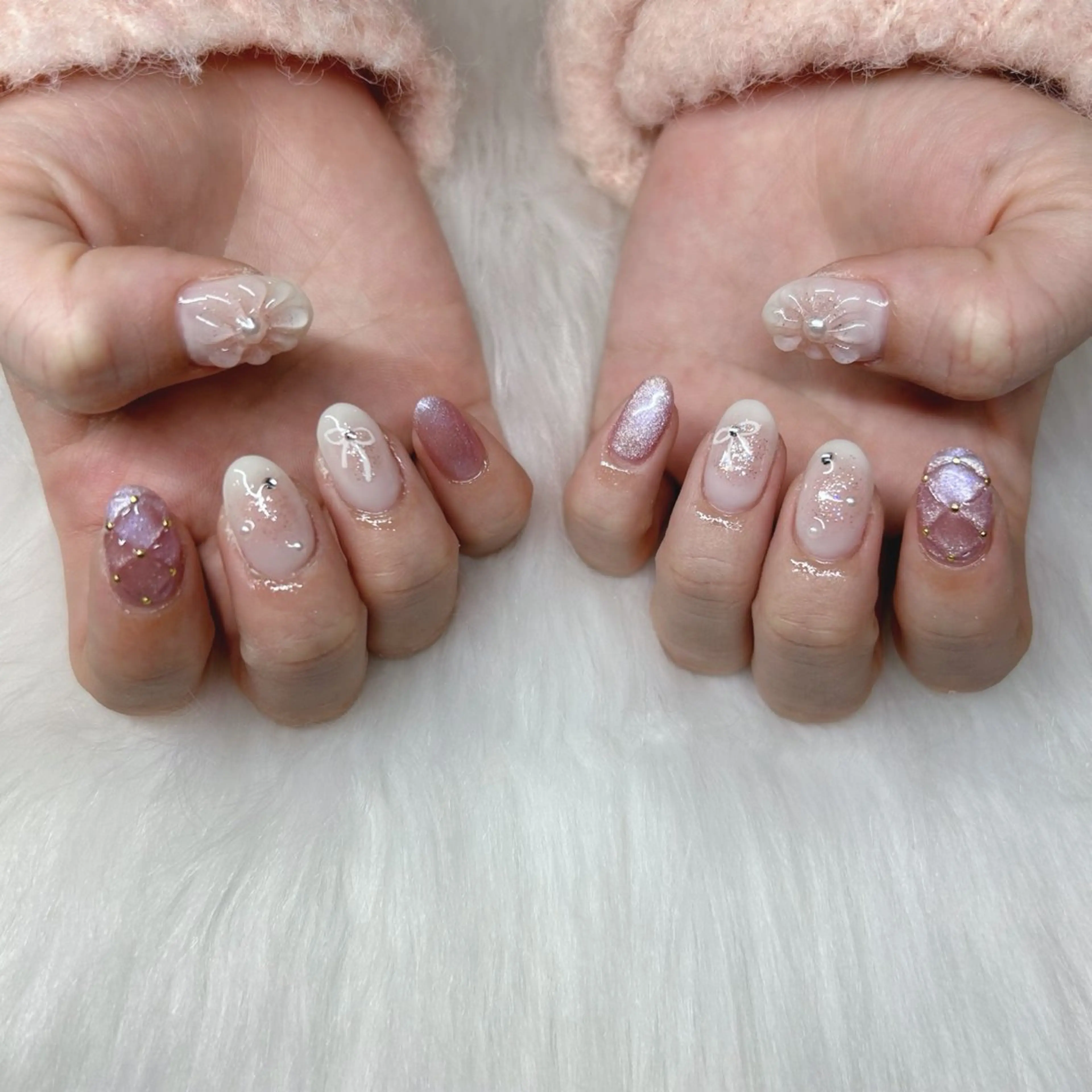 ミディアム HANA うるののネイルデザイン