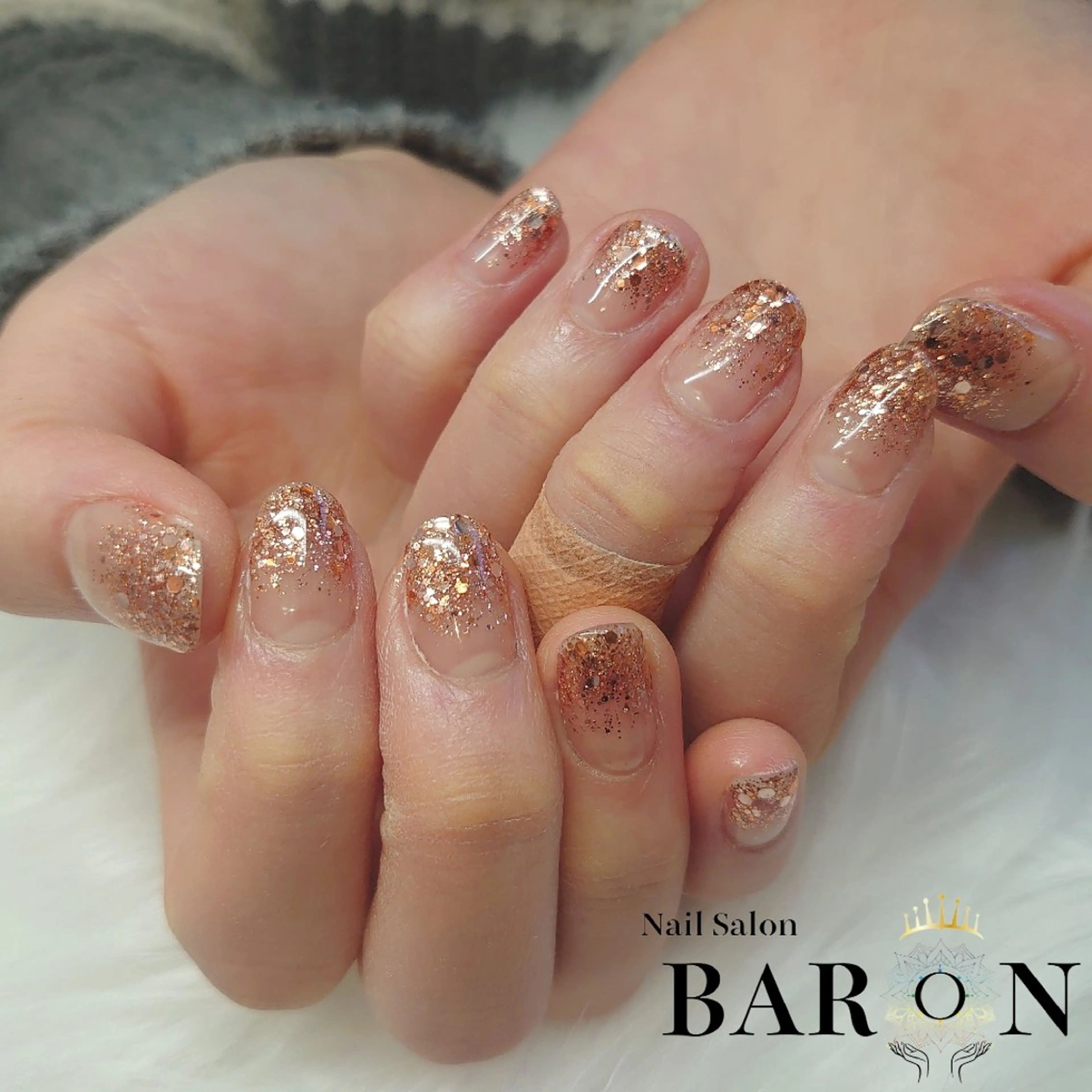 ネイル グラデーション ラメ(グリッター) ラメグラデーション ♛BARON♛ AOIのネイルデザイン