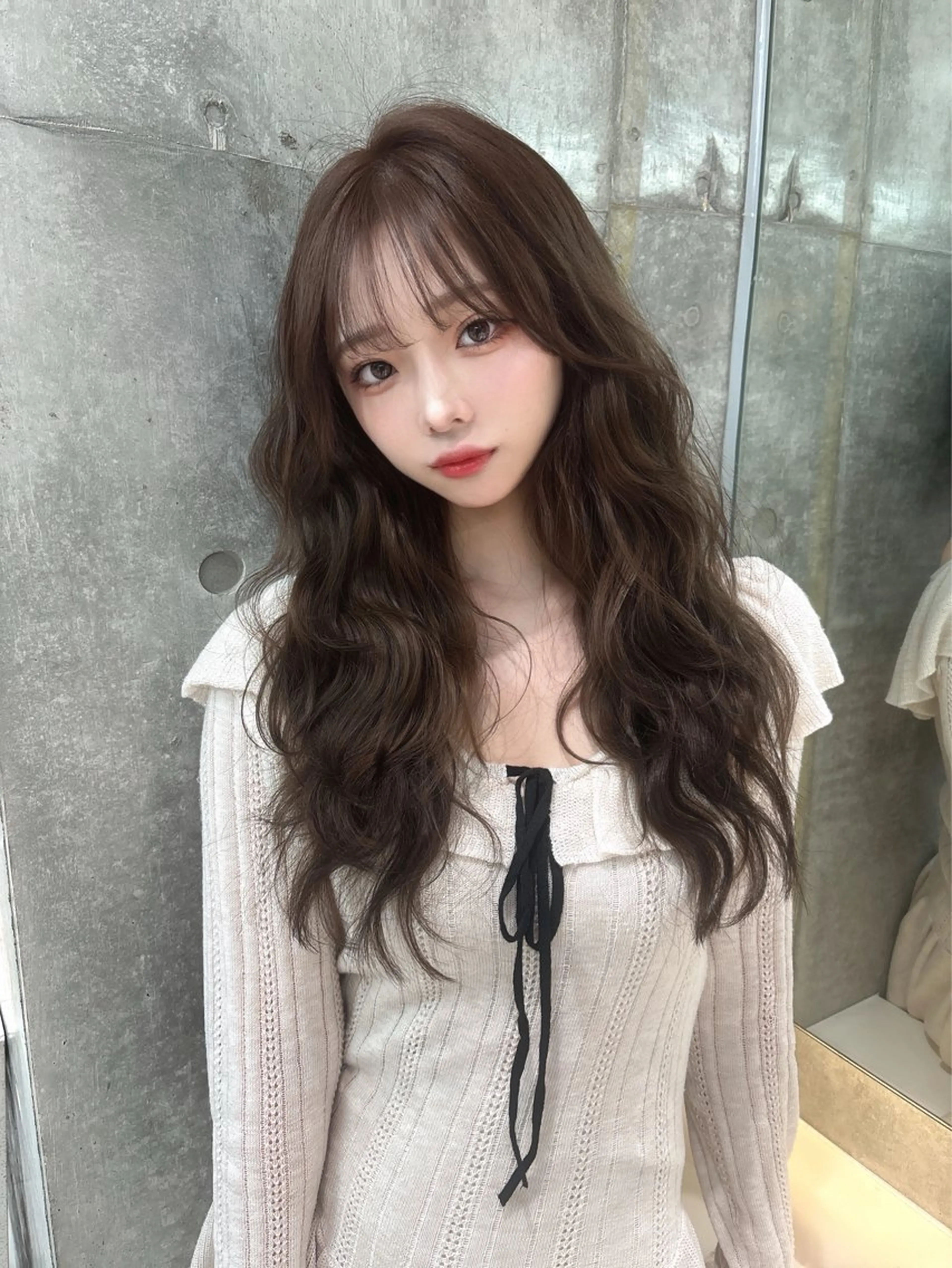 ミディアム 髪質改善 韓国風ヘア カット ヘアカラー rina／ベージュ ワンホン/韓国ヘアのヘアスタイル