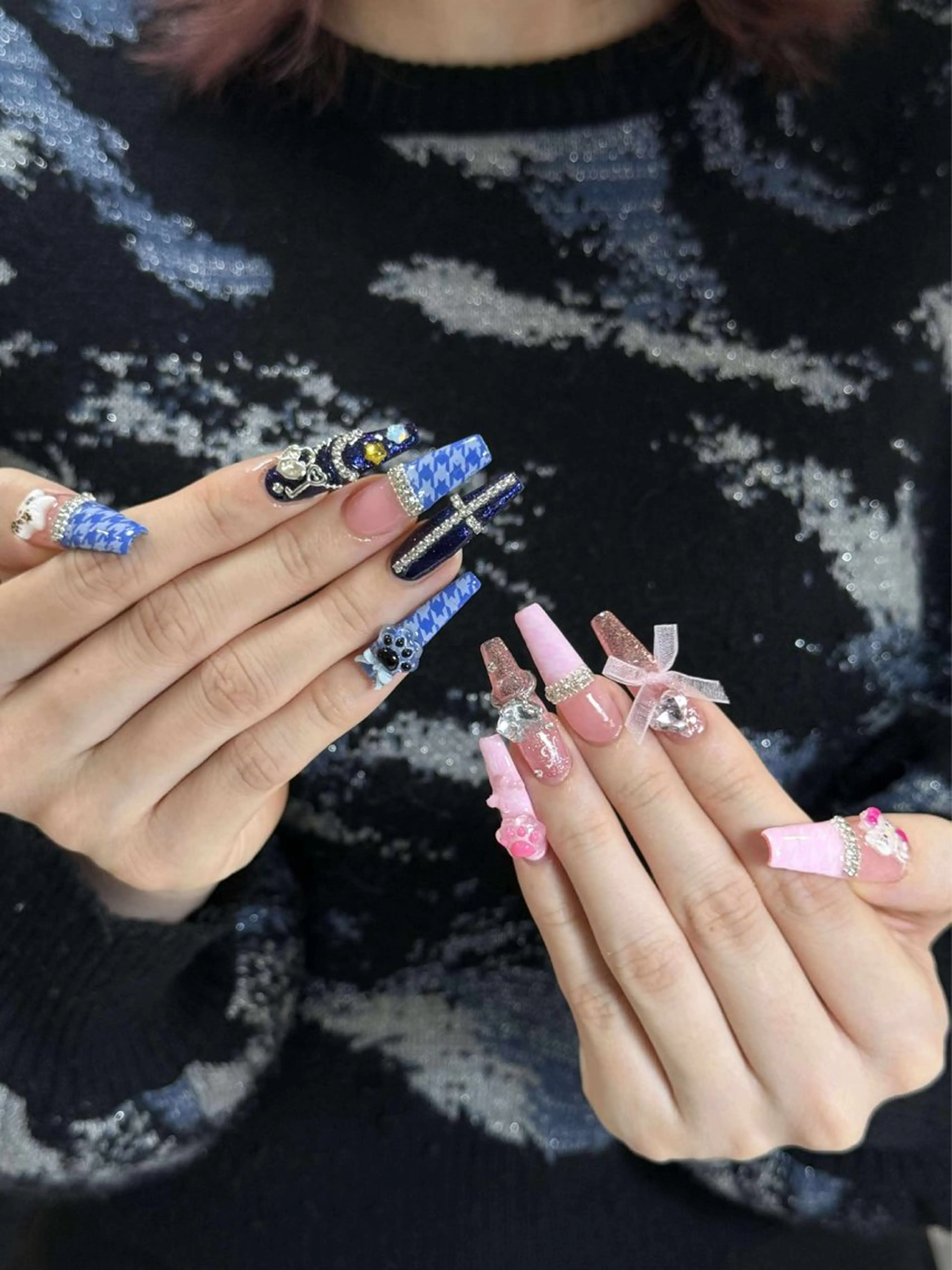 ネイル ボルドー ブラウン チークネイル ドット フットネイル Julli ジュリのネイルデザイン