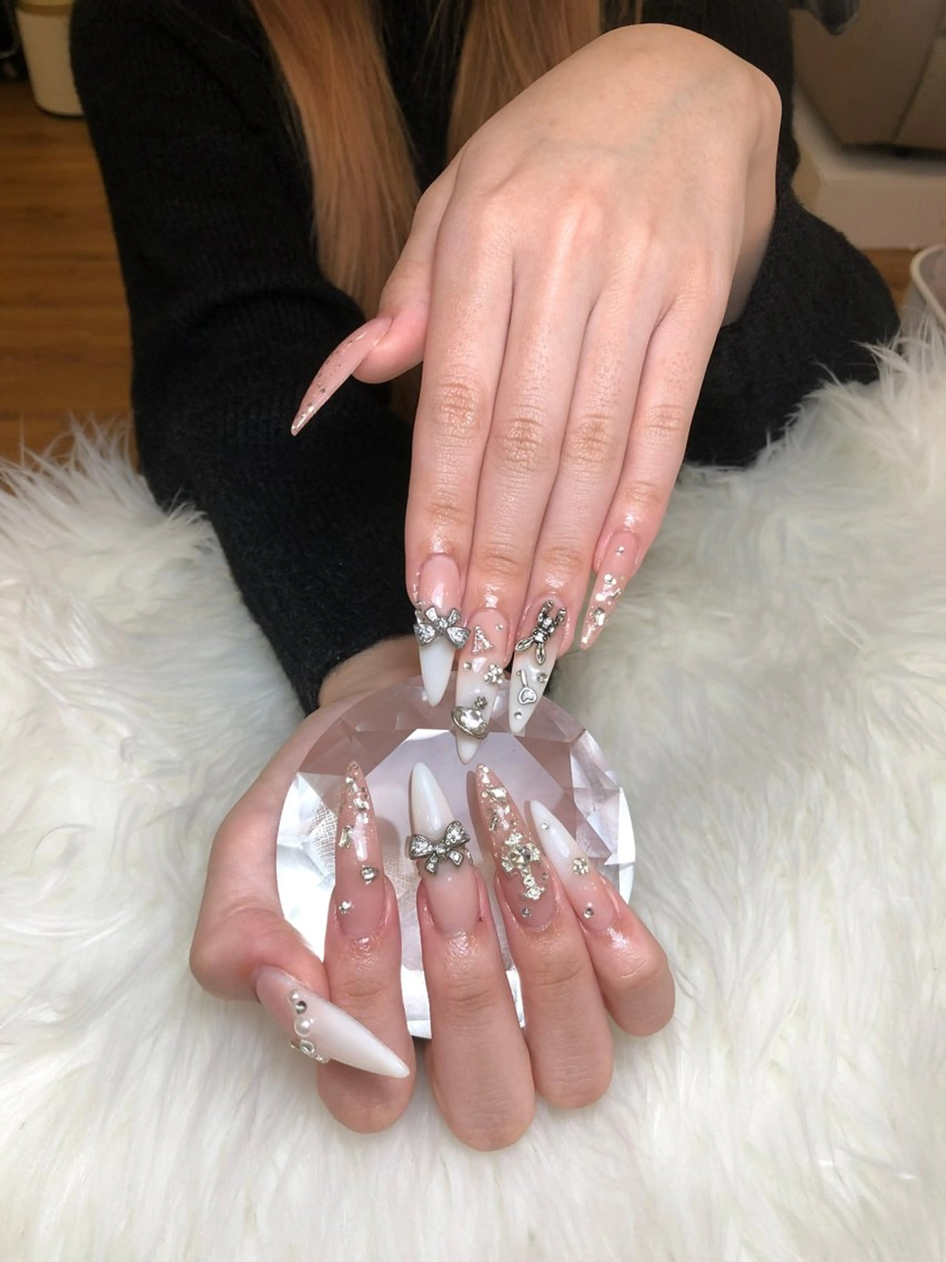 ネイル アートネイル 長さ出し グラデーション マグネットネイル ニュアンスネイル ハンドネイル Risu Nails Salon 代々木所属・リス ネイルのネイルデザイン